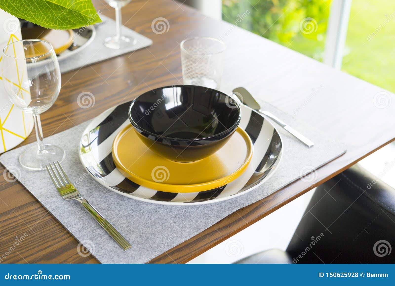 Dining Table and Comfortable Chairs in Modern Home Stock Photo - Image ...