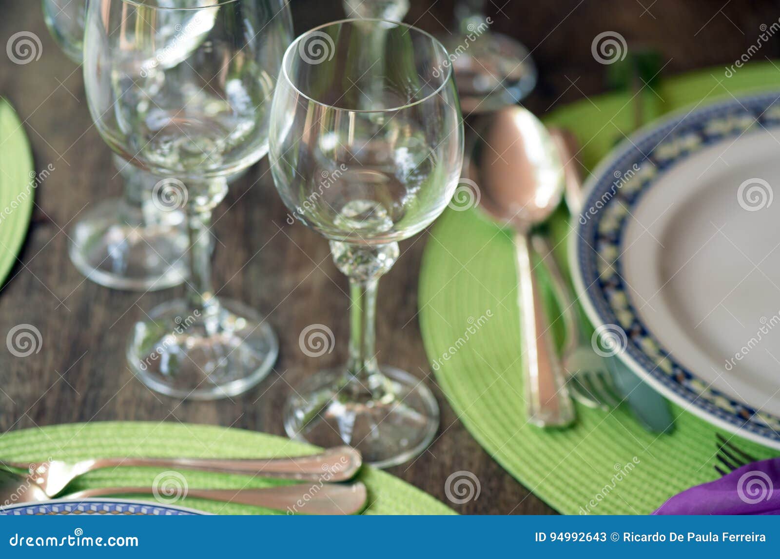Dining Table Decoration with Flowers and Lots of Color Stock Image