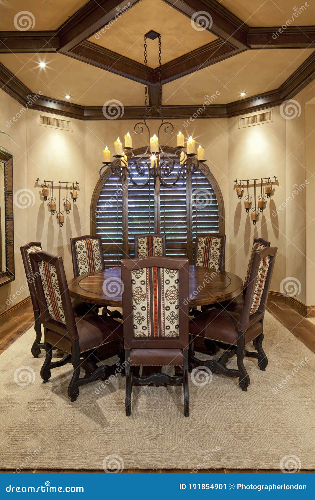 Dining Table in Luxury Home Stock Image Image of light, background