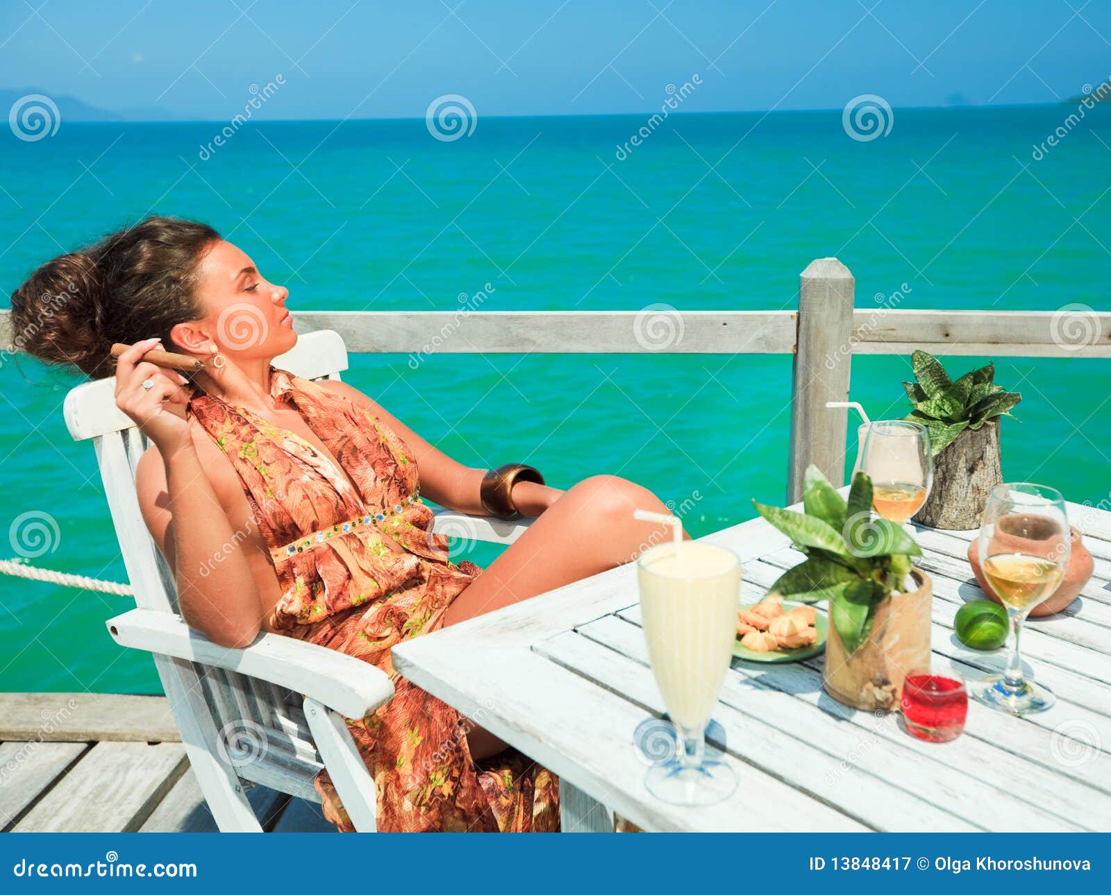 Dinner on the beach stock image. Image of buffet, dressed - 13848417