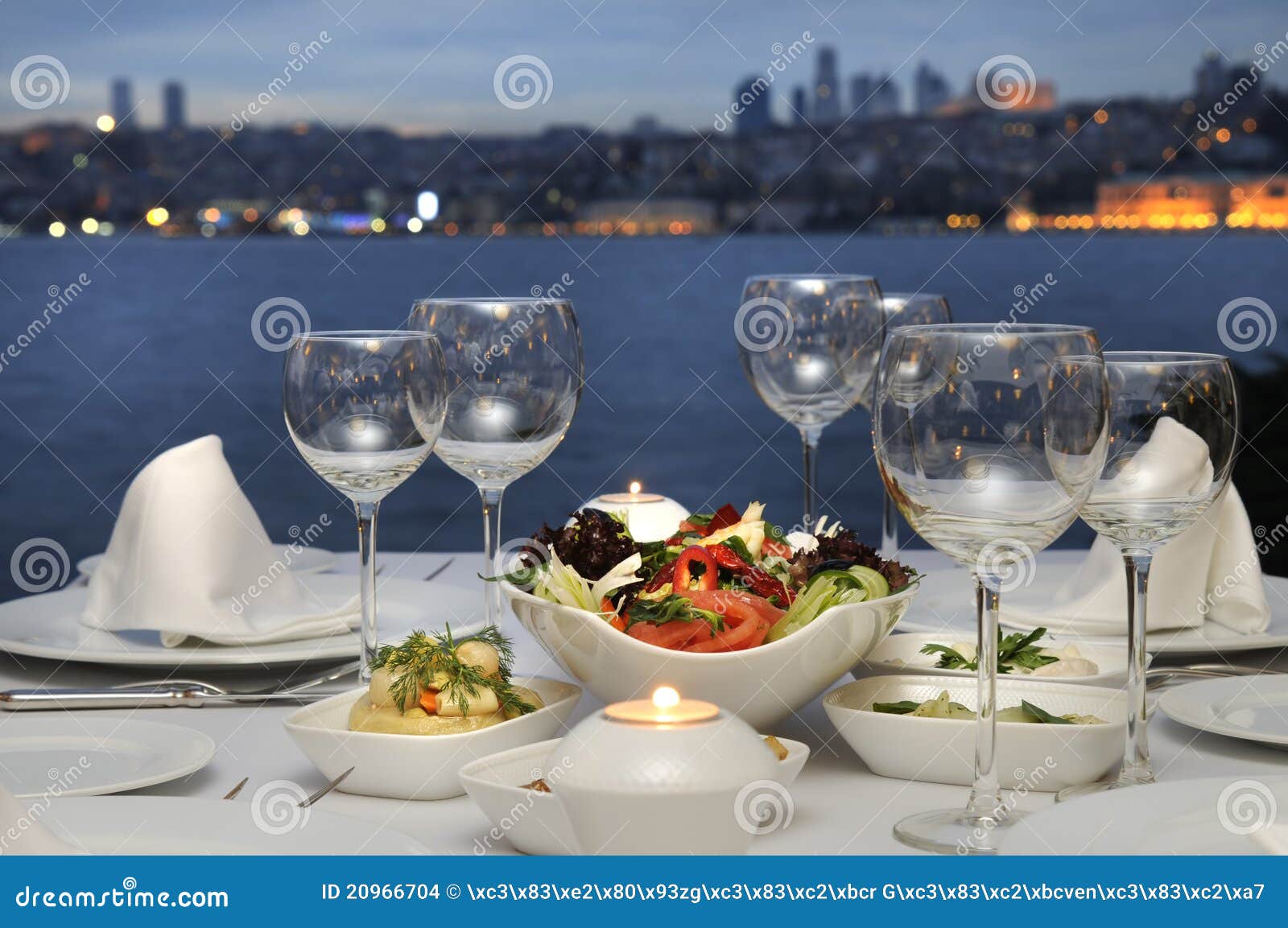 dinner at the bosphorus, istanbul - turkey (night