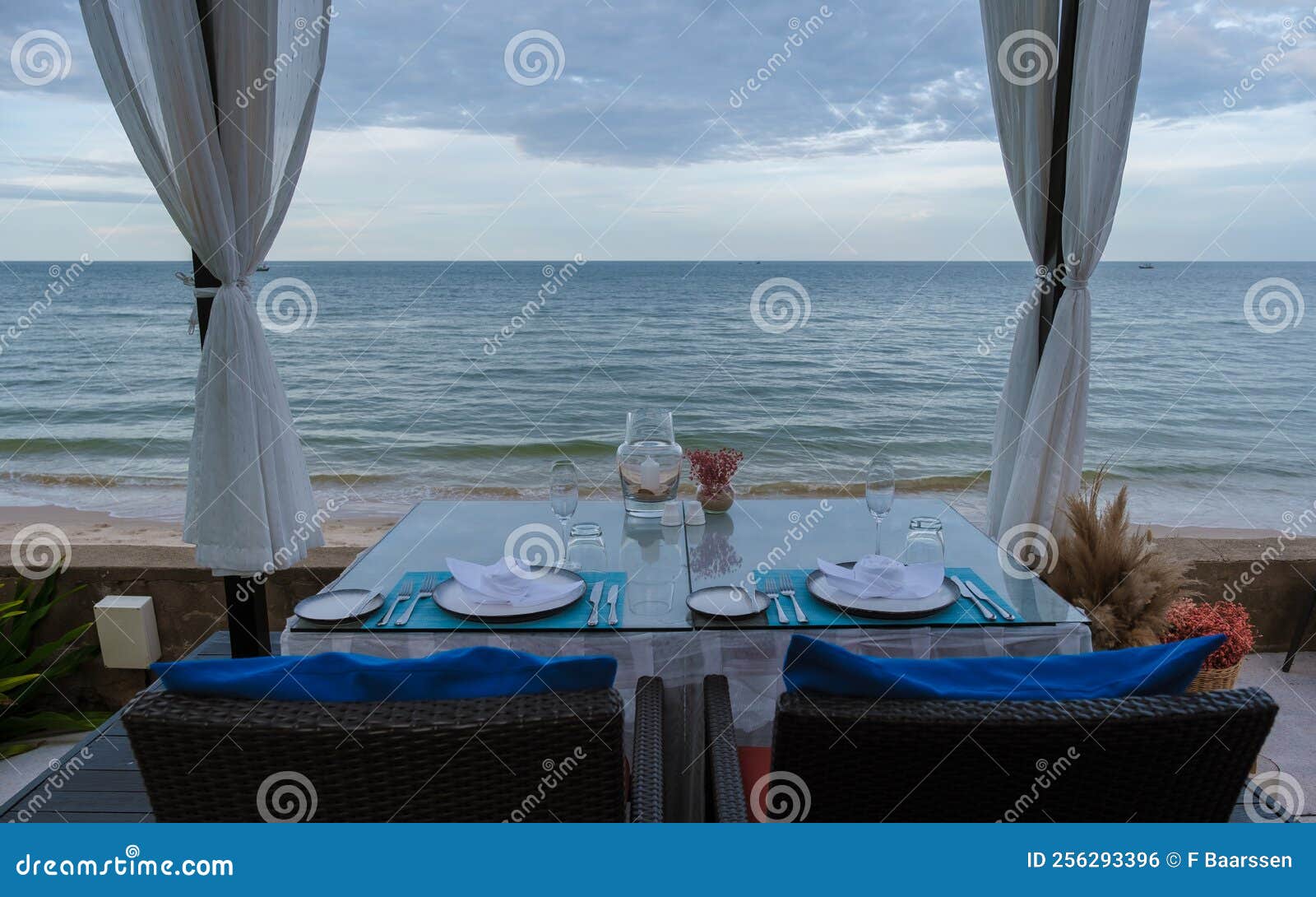 Dinner by Candle Light on the Beach in Thailand Stock Photo Image of