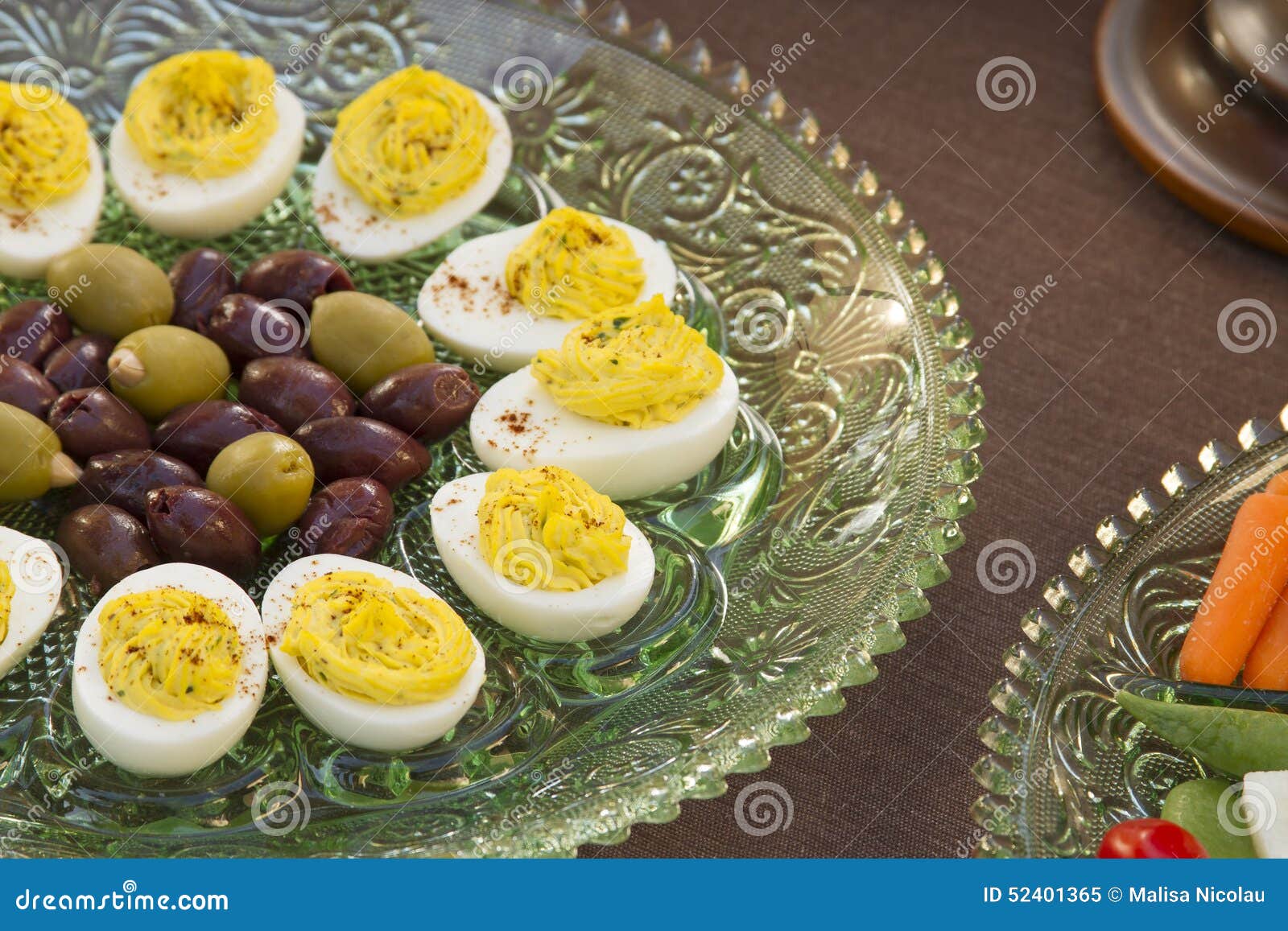 Before Dinner Horderves stock image. Image of eggs, crystal - 52401365