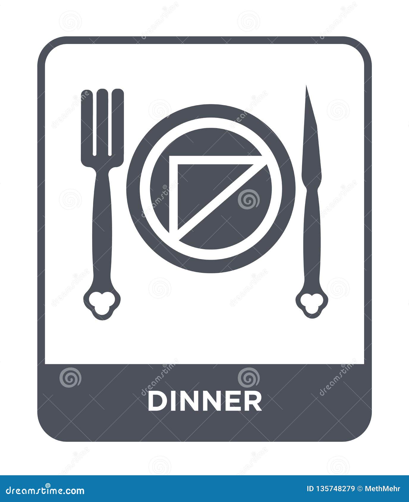 Download Dinner Icon In Trendy Design Style. Dinner Icon Isolated ...