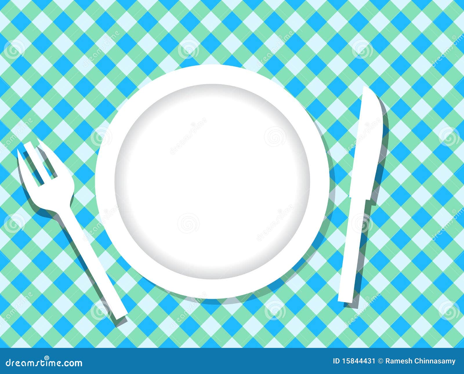 Dinner plate stock vector. Illustration of dish, dinner 15844431