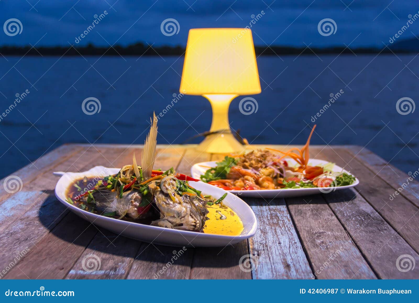 Dinner with Seafood stock image. Image of table, seafood 42406987