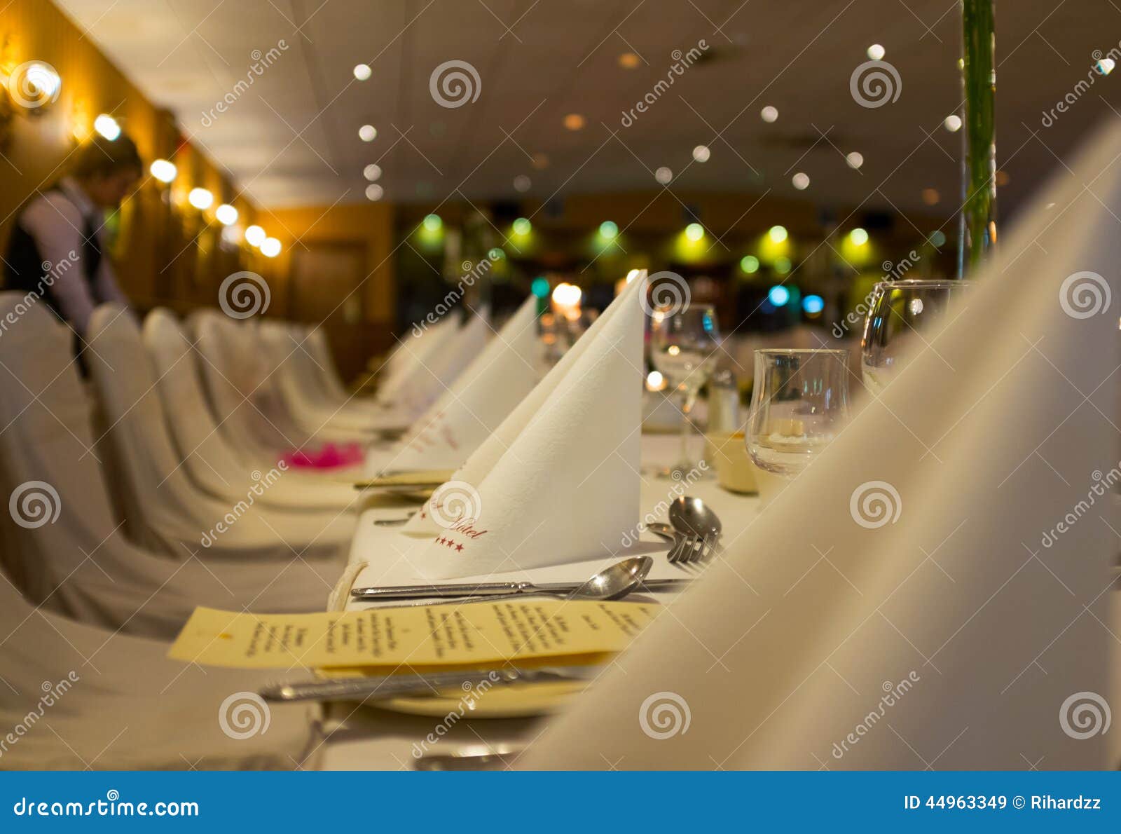 Dinner Set Up in the Luxury Restaurant. Stock Image Image of
