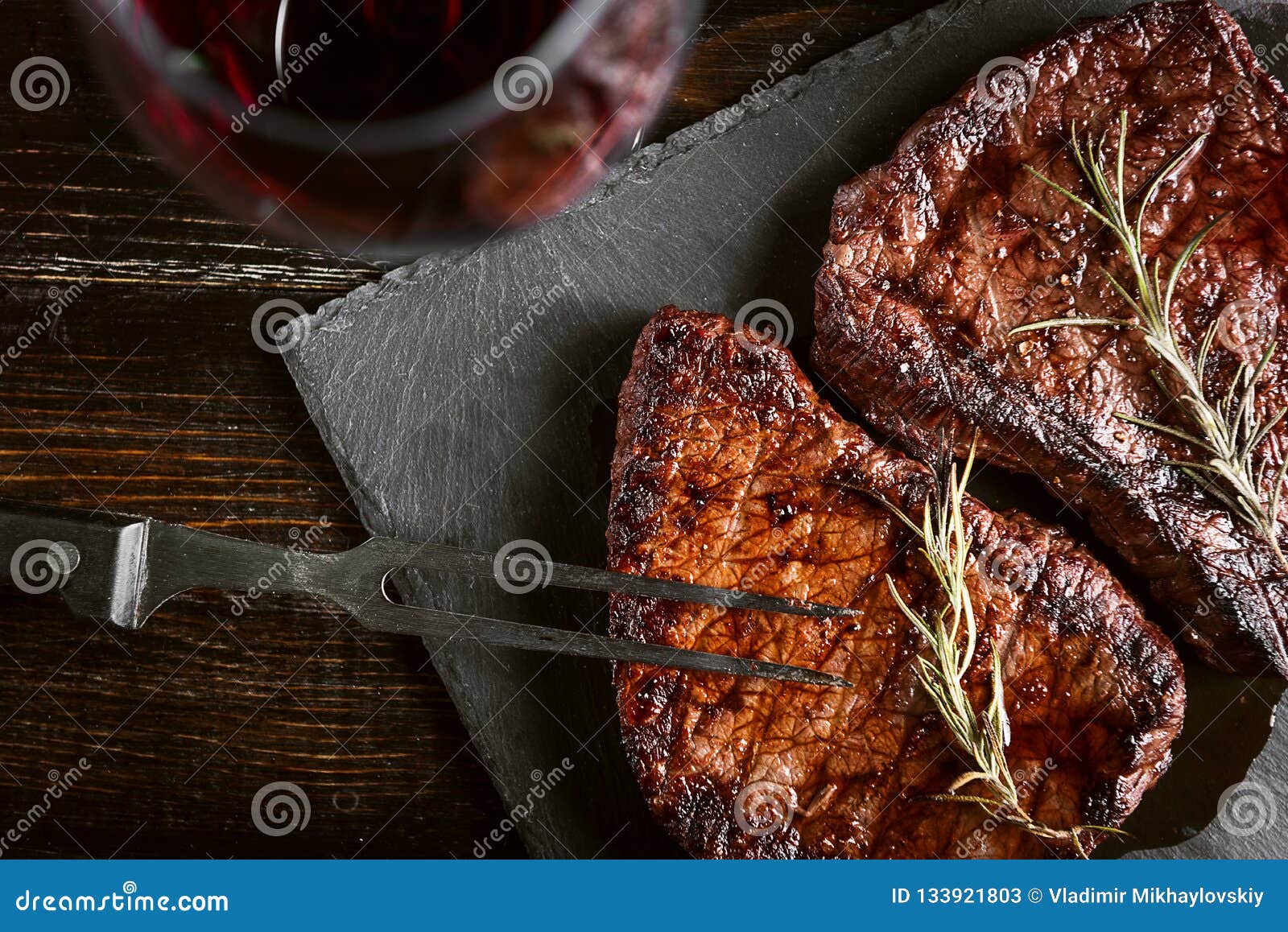 Dinner for Two with Steaks and Red Wine Stock Image Image of gourmet