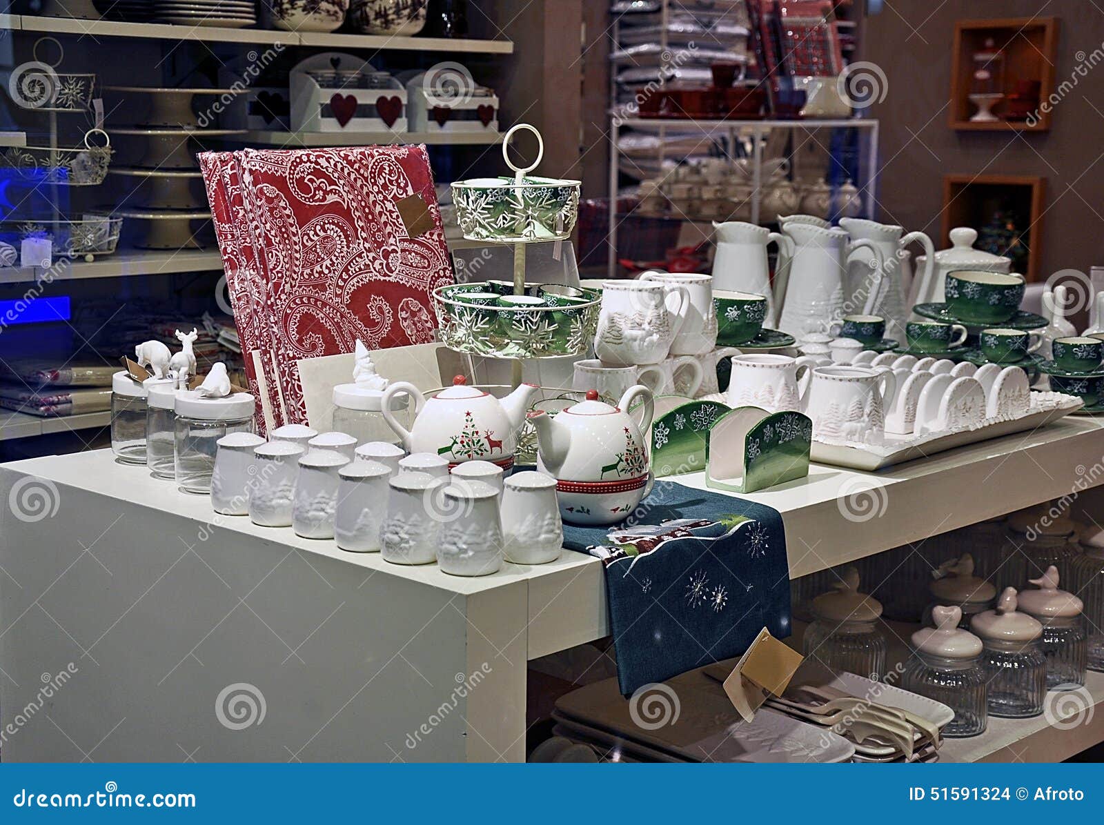 Dinnerware shop stock photo. Image of pottery, arranged 51591324