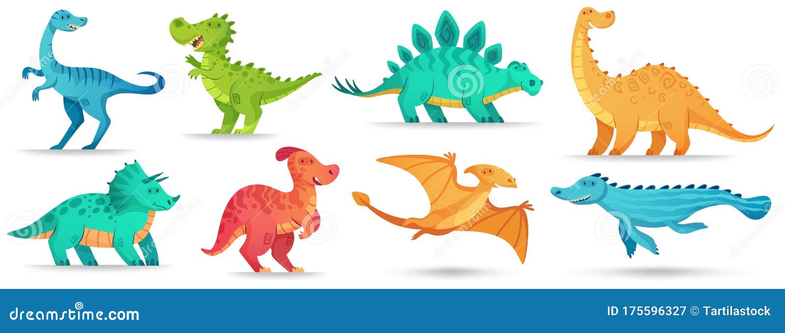 Vetores de Desenho Animado Dinossauro Brontossauro Dinossauro