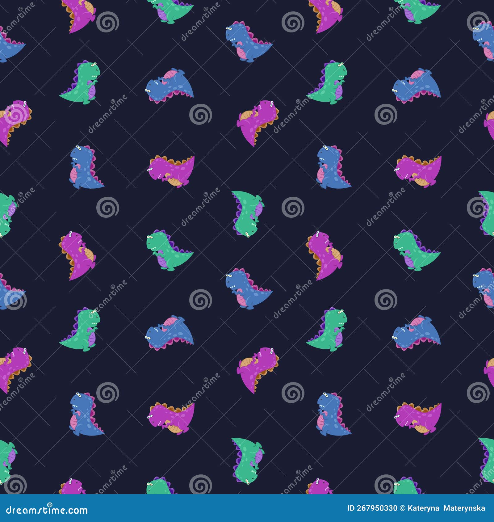 Dinosaurs Blue and Green Wrapping Paper 