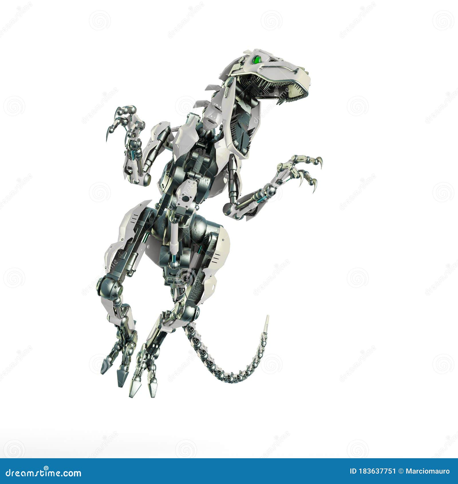 dino raptor robot is running, 3d illustration Stock Photo - Alamy