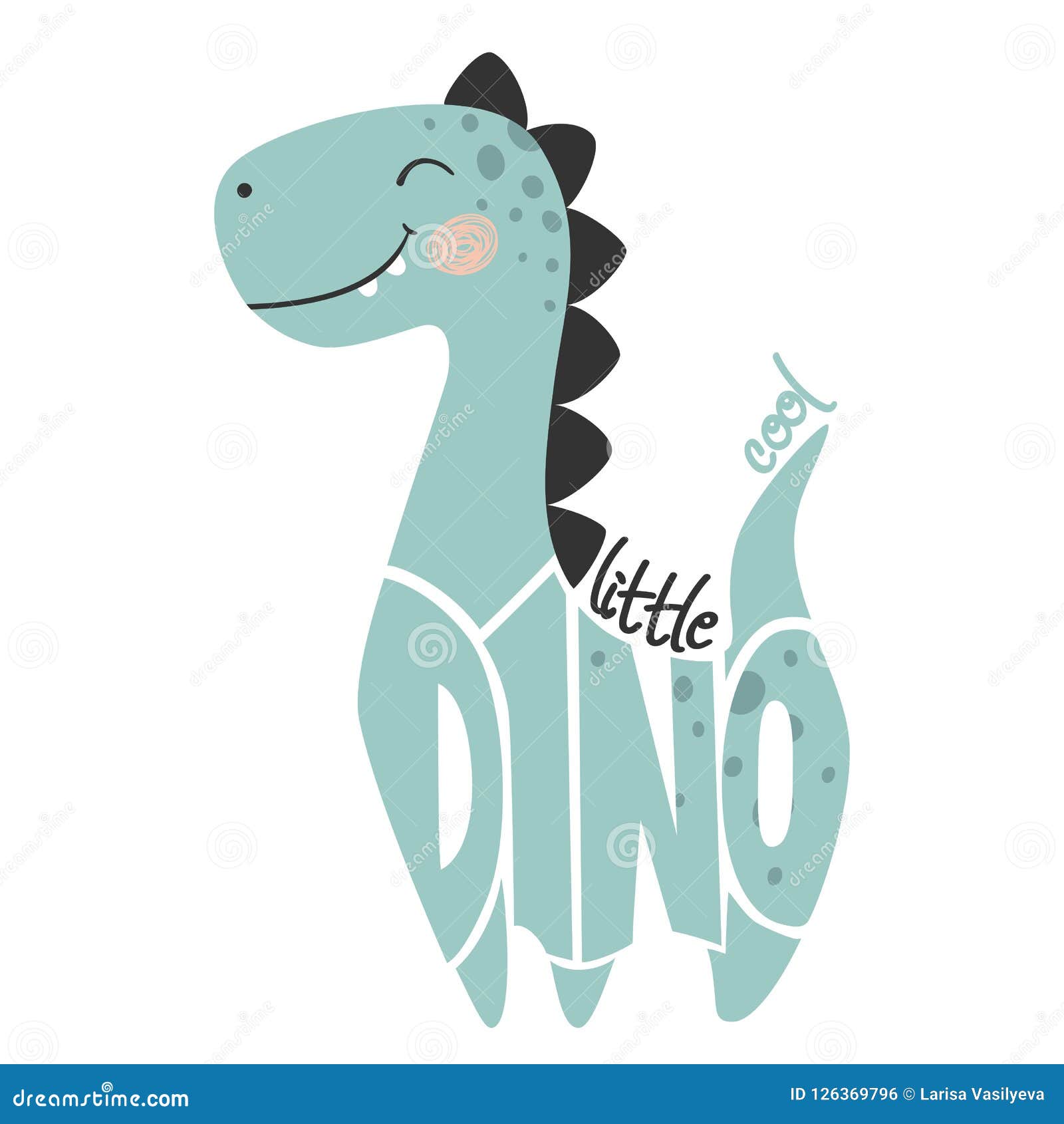 inktastic Grandmas Lil Dino with Cute Blue Baby Dinosaur Long Sleeve Creeper