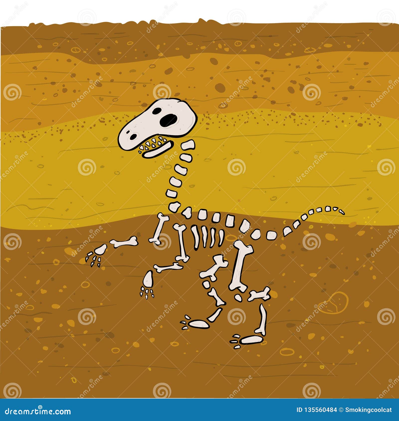 Dinosaur Bones Burried Deep Underground Stock Vector Illustration of fragments, bones 135560484