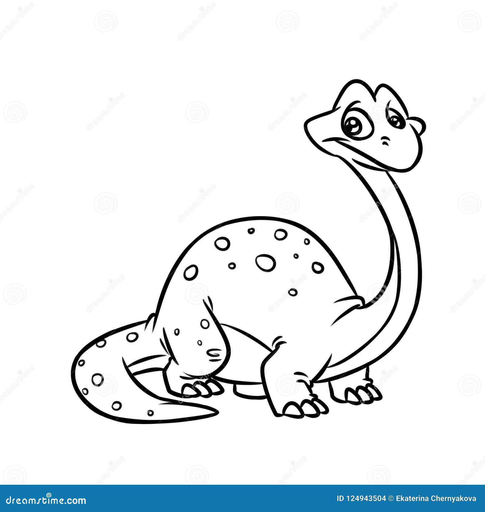 Download Dinosaur Diplodocus Cartoon Illustration Coloring Page Stock Illustration - Illustration of ...
