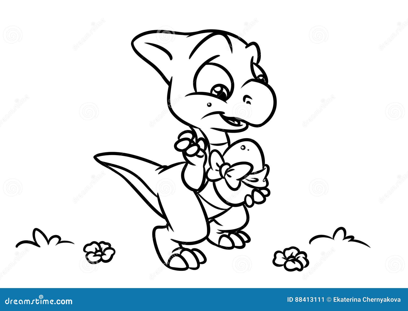 Download Dinosaur Egg Coloring Page Cartoon Illustrations Stock Illustration Illustration Of History Outline 88413111