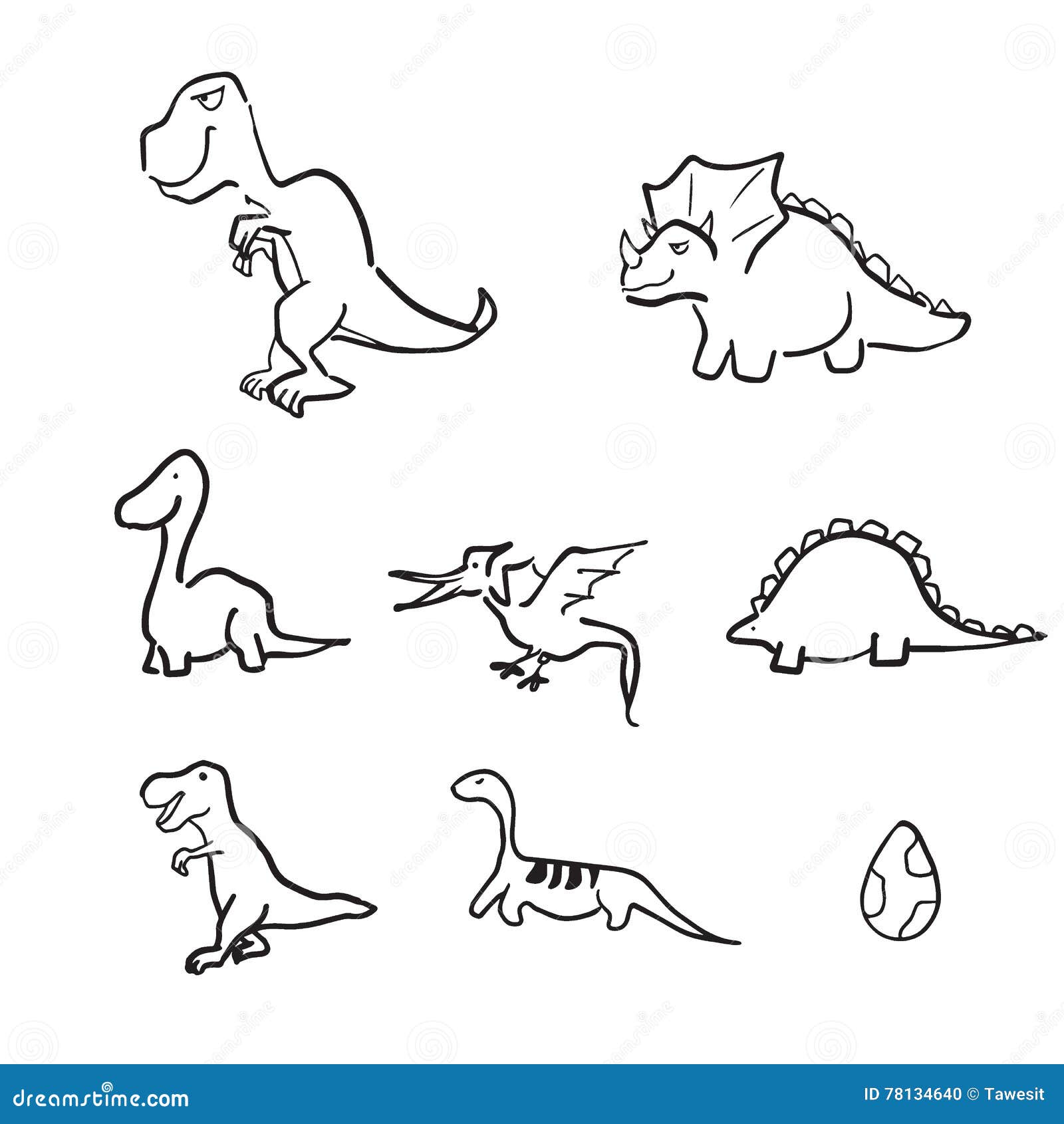 Маленький динозавр эскиз