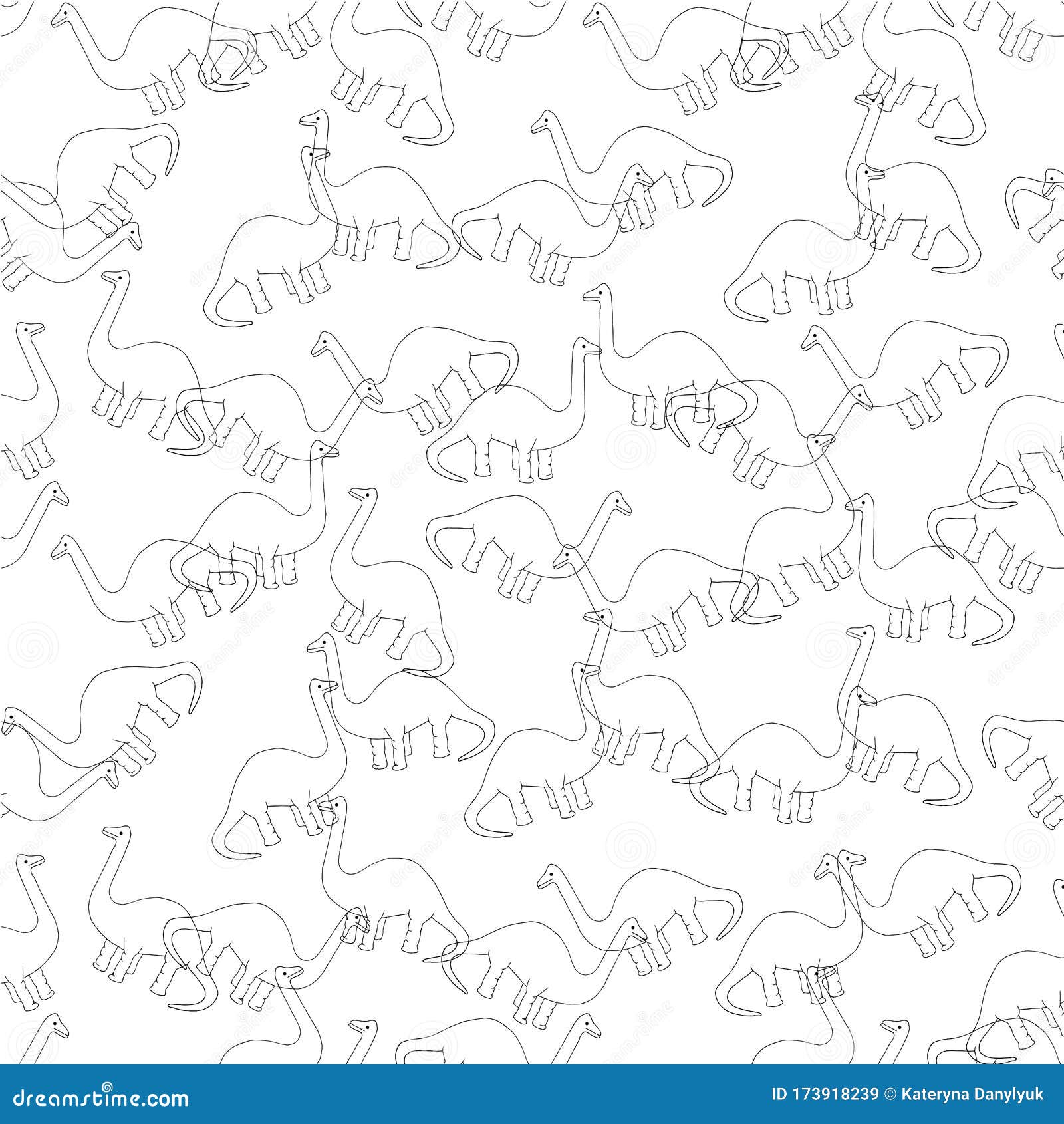 dinosaur monochrome seamless pattern. reptilia animal object  for web, for print, for fabric print