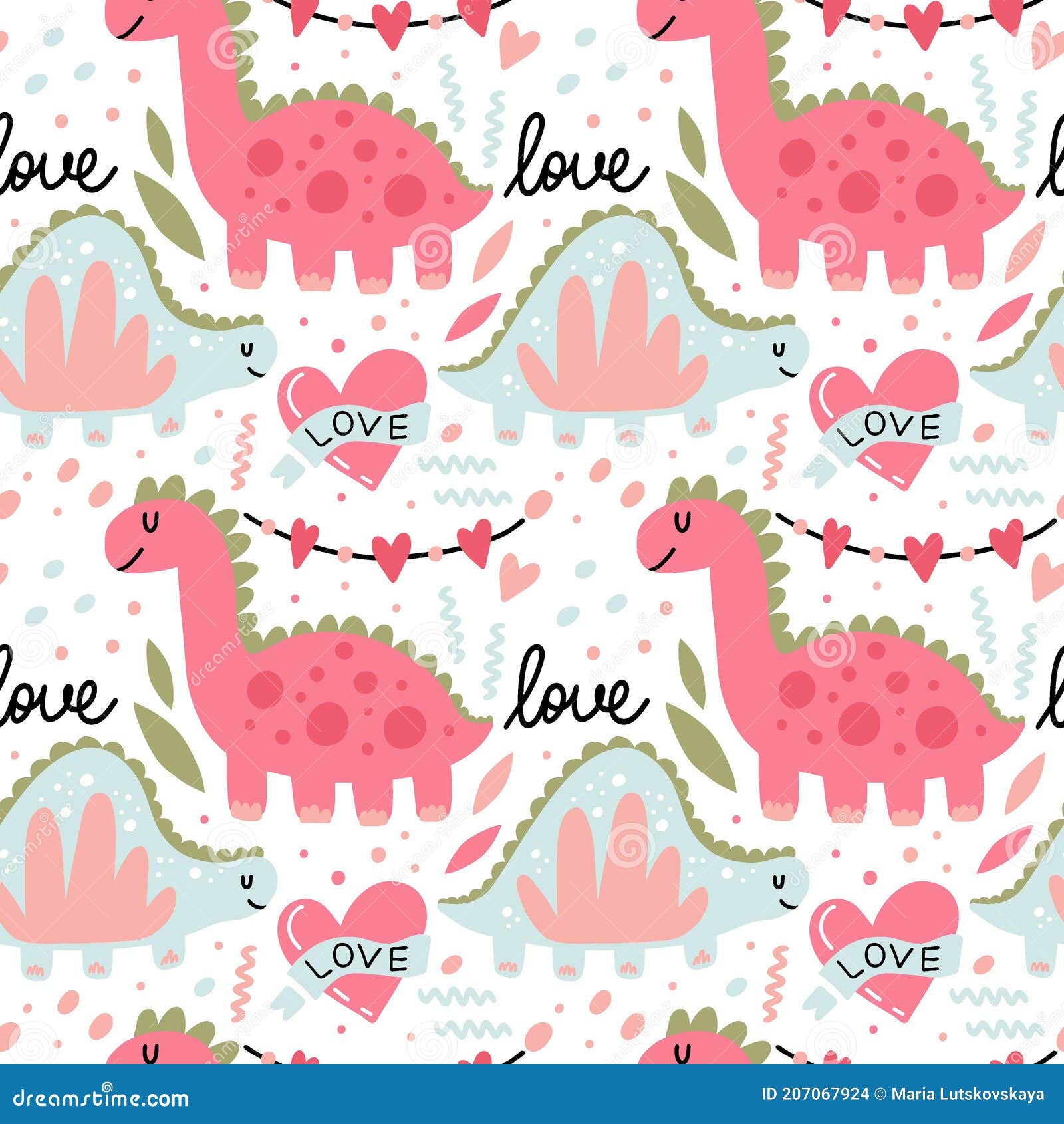 Adorable quirky dino illustration Wallpaper  Spoonflower
