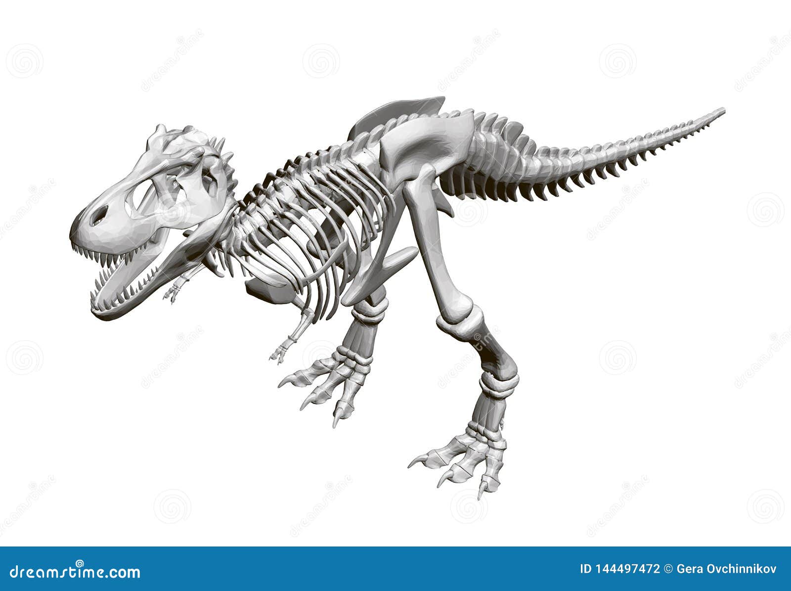 Dinosaur Skeleton. Isometric View. 3D. Vector Illustration Stock Vector -  Illustration of monster, extinction: 144497472
