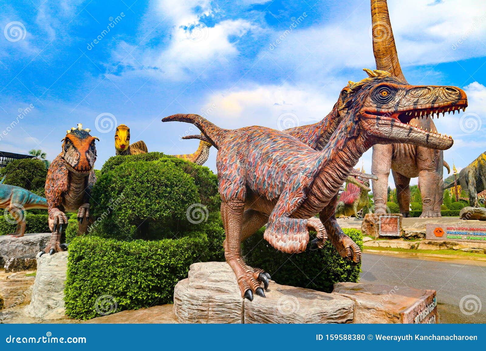 Dinosaur Statue And Animal Statue At Nong Nooch Tropical Botanical