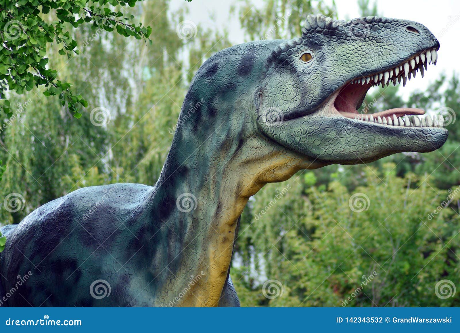 Dinosaur Statue In The Park. Faculty Of Geology, University Of Warsaw Editorial Photography
