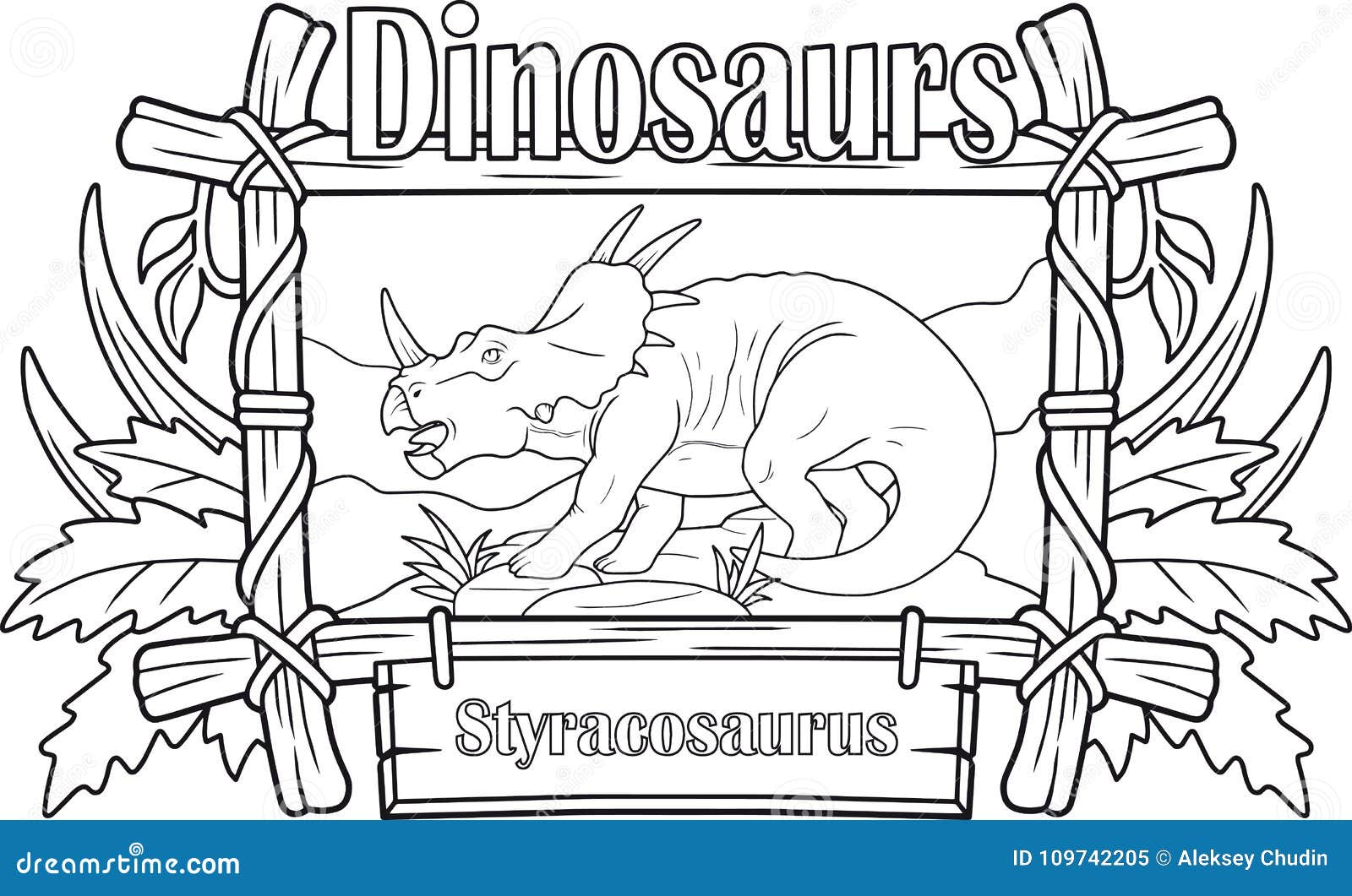 Download Dinosaur, Styracosaurus, Coloring Book Stock Vector ...