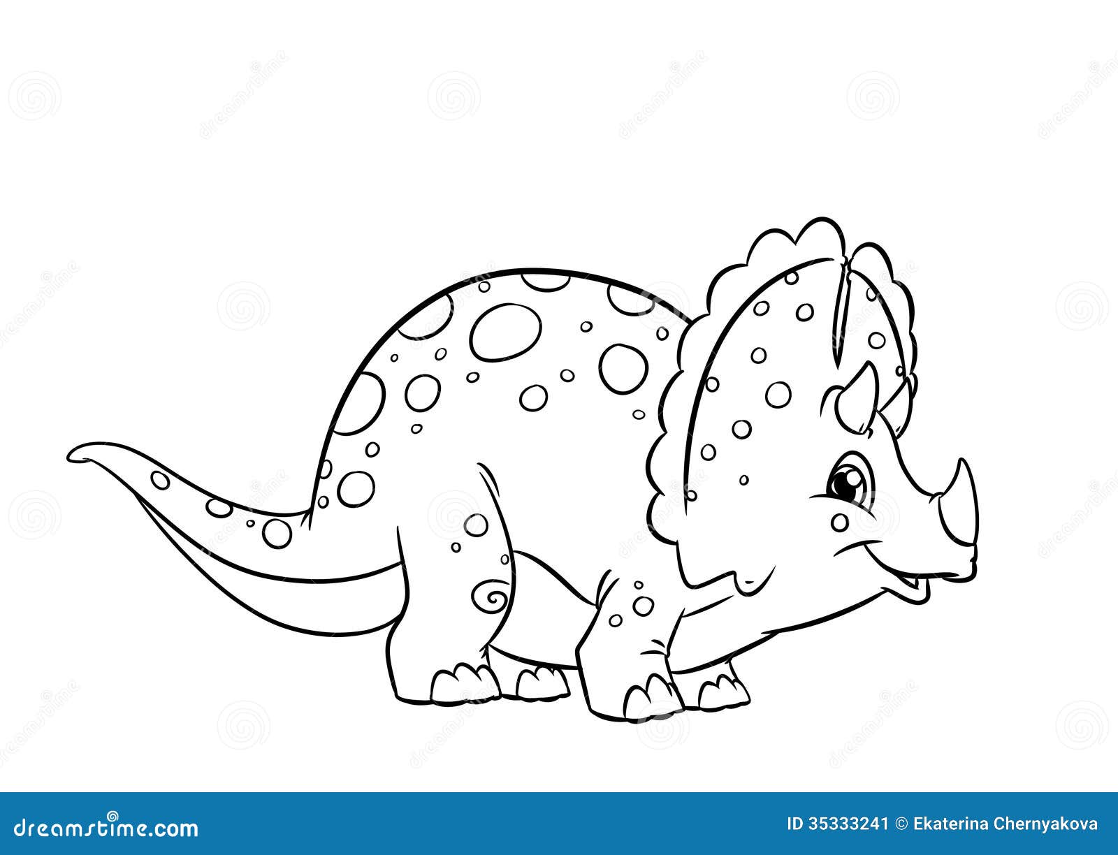 Раскраски динозавры Трицератопс милые