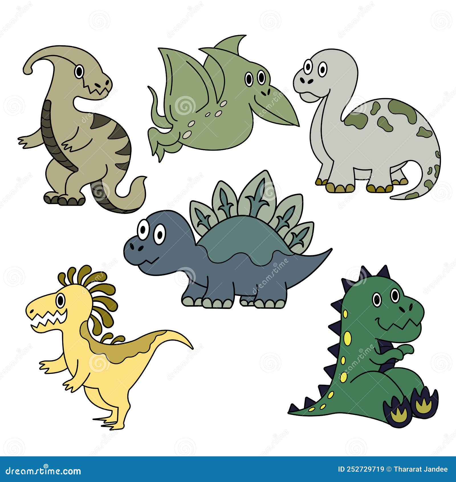 Dinosaures Et Créatures Préhistoriques. Une Collection De Dessins