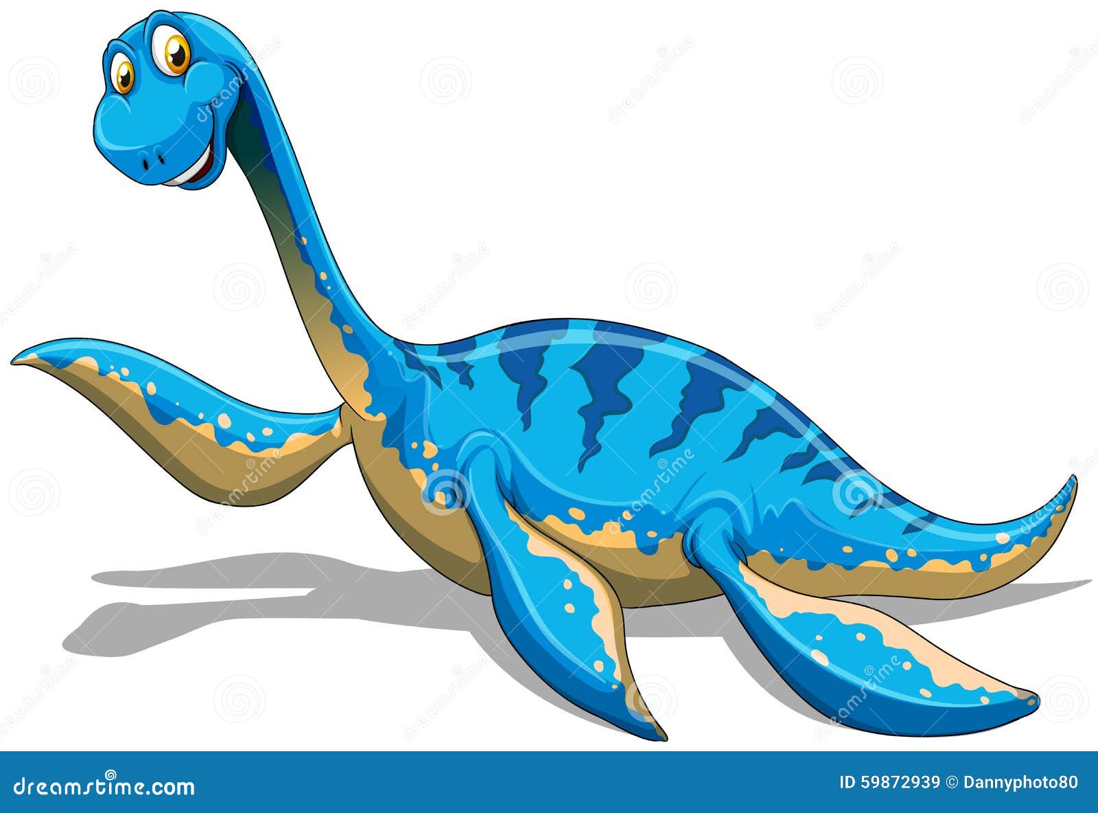 Dinosaurio Azul Con El Cuello Largo Ilustración del Vector - Ilustración de  criatura, cuadro: 59872939