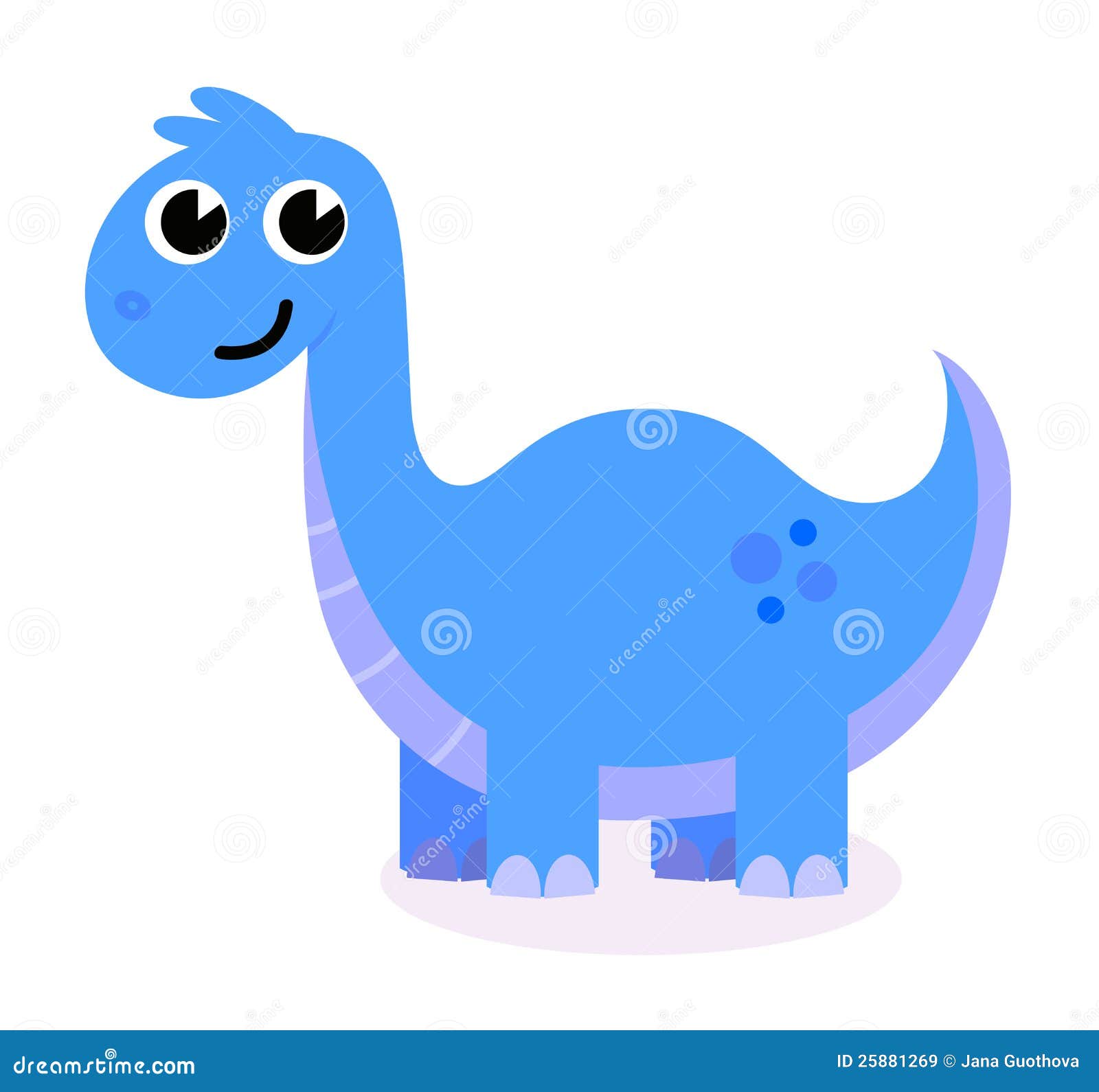 Dinosaurio azul lindo ilustración del vector. Ilustración de lindo -  25881269