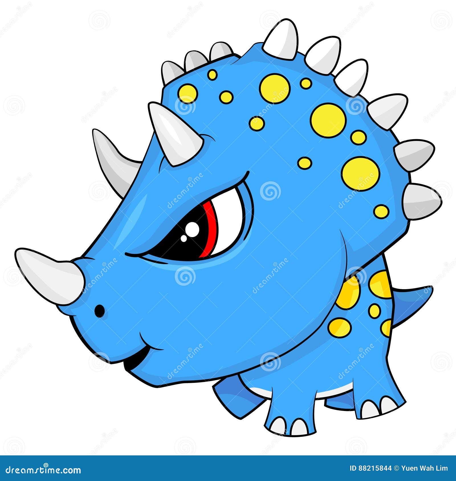 Dinosaurio Del Triceratops Del Bebé Azul De La Historieta Ilustración del  Vector - Ilustración de historieta, corte: 88215844