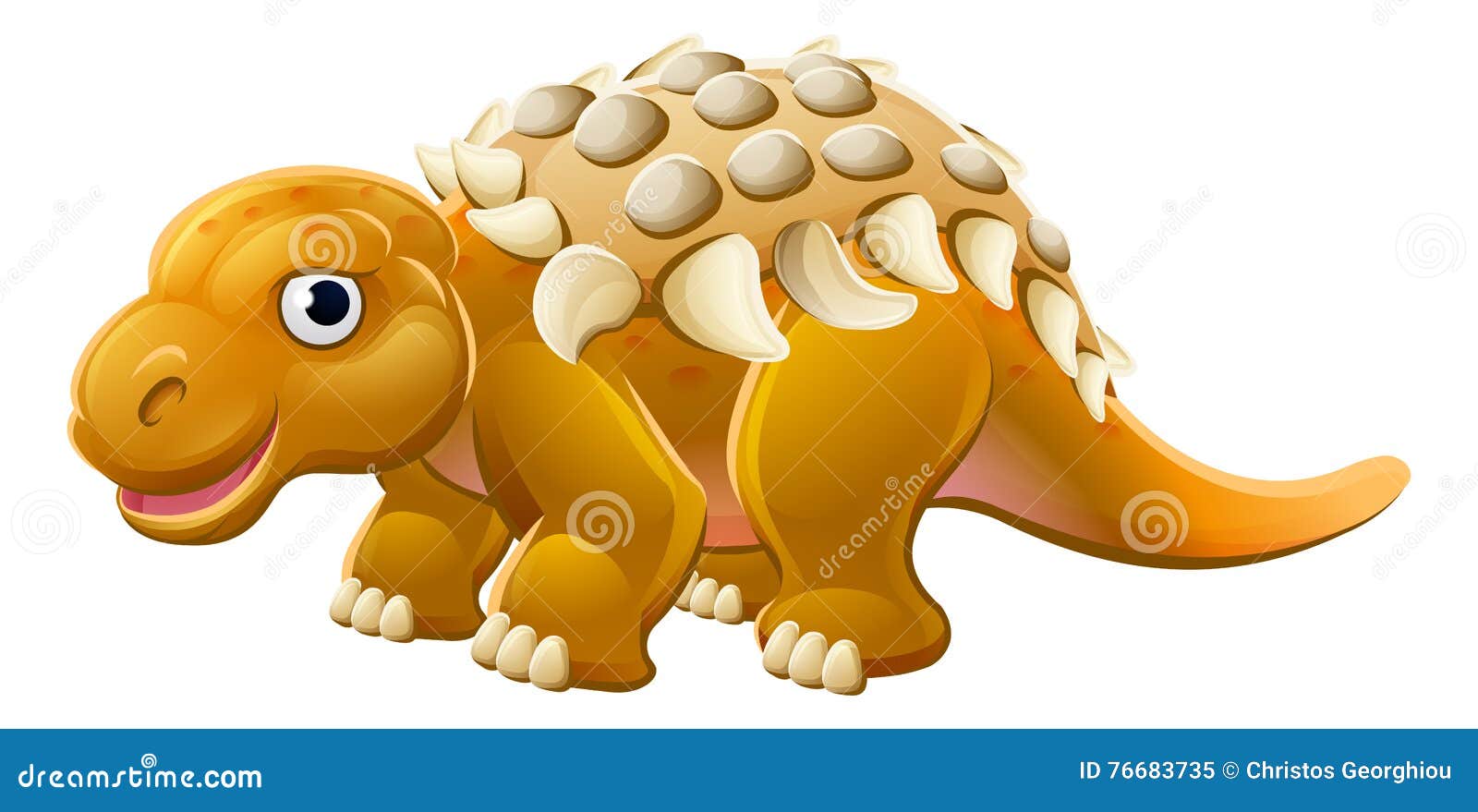 Dinosaurio Lindo De La Historieta Del Edmontonia Ilustración Del Vector Ilustración De Lagarto