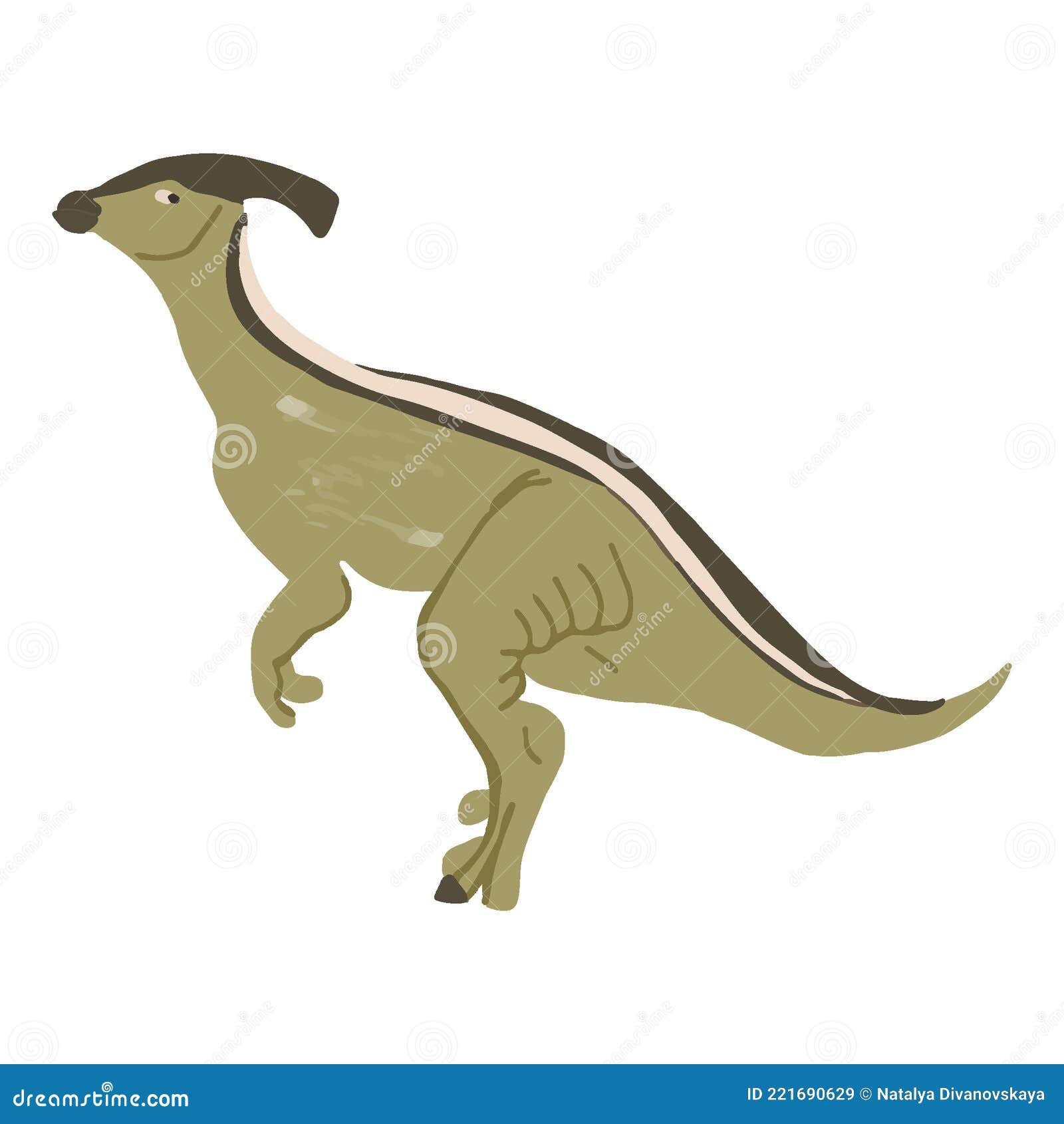 Dinosaurio Plano Vectorial Gracioso Al Estilo De Las Caricaturas Stock de  ilustración - Ilustración de prehistoria, juguete: 221690629