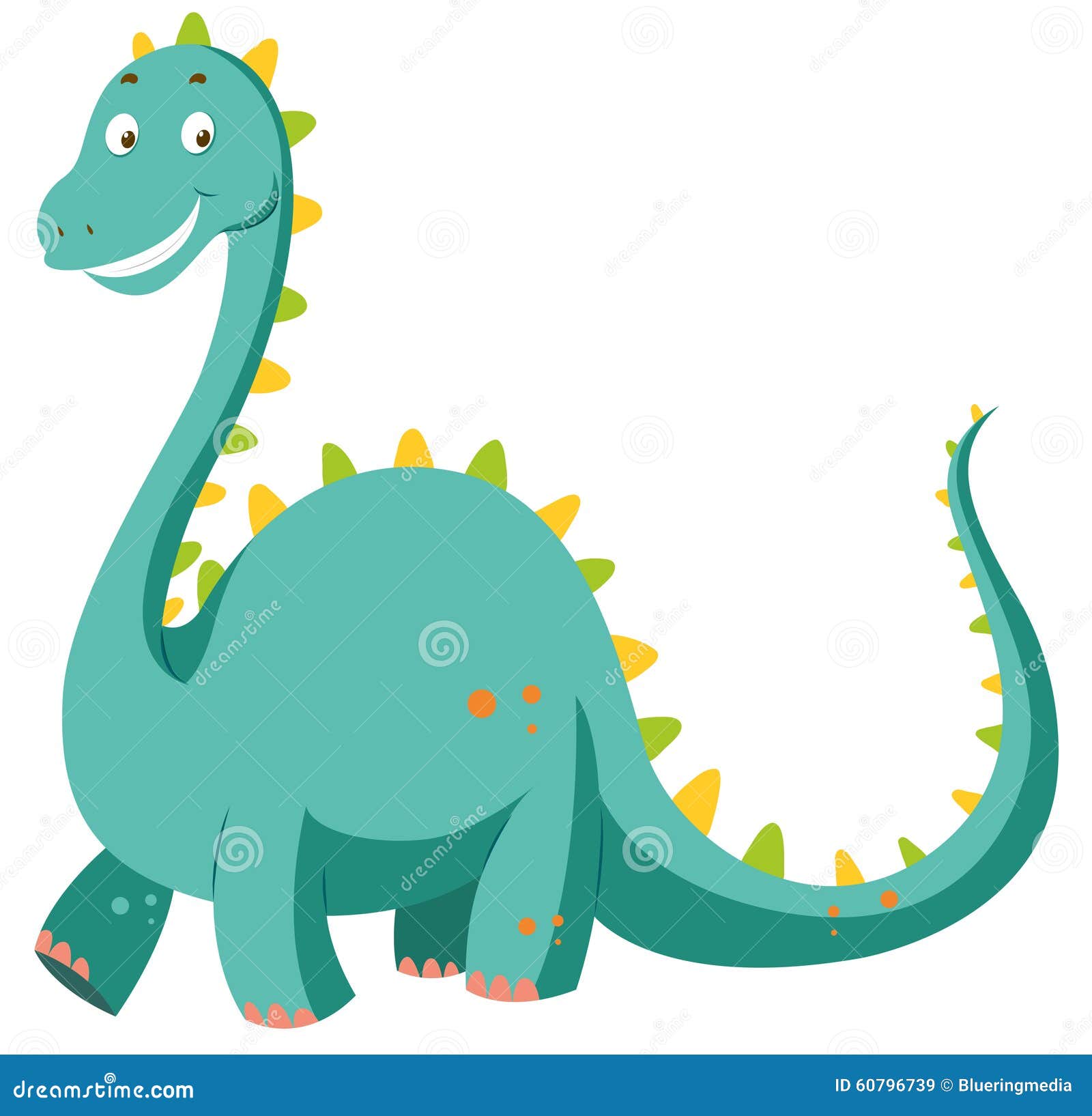 Dinosaurio Verde Con El Cuello Largo Ilustración del Vector - Ilustración  de fondo, fauna: 60796739