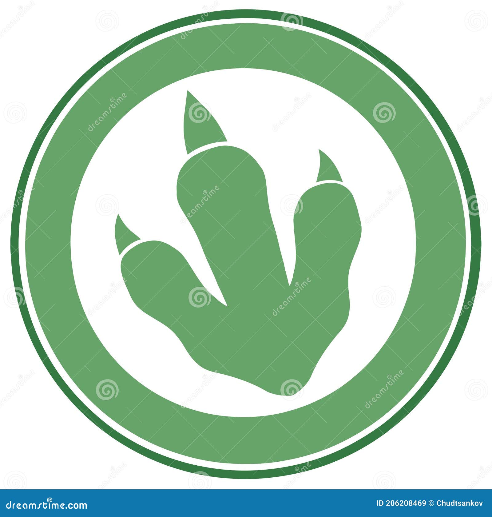 Dinosaurio Verde Huella Círculo Etiqueta Diseño Stock de ilustración -  Ilustración de modelo, criatura: 206208469