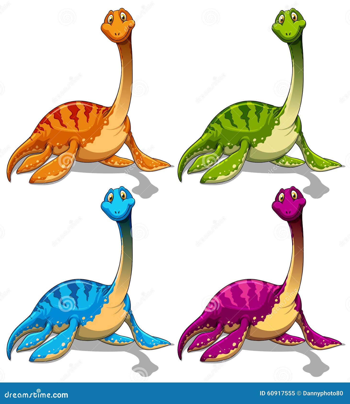 Dinosaurios Con El Cuello Largo Ilustración del Vector - Ilustración de  hielo, arte: 60917555