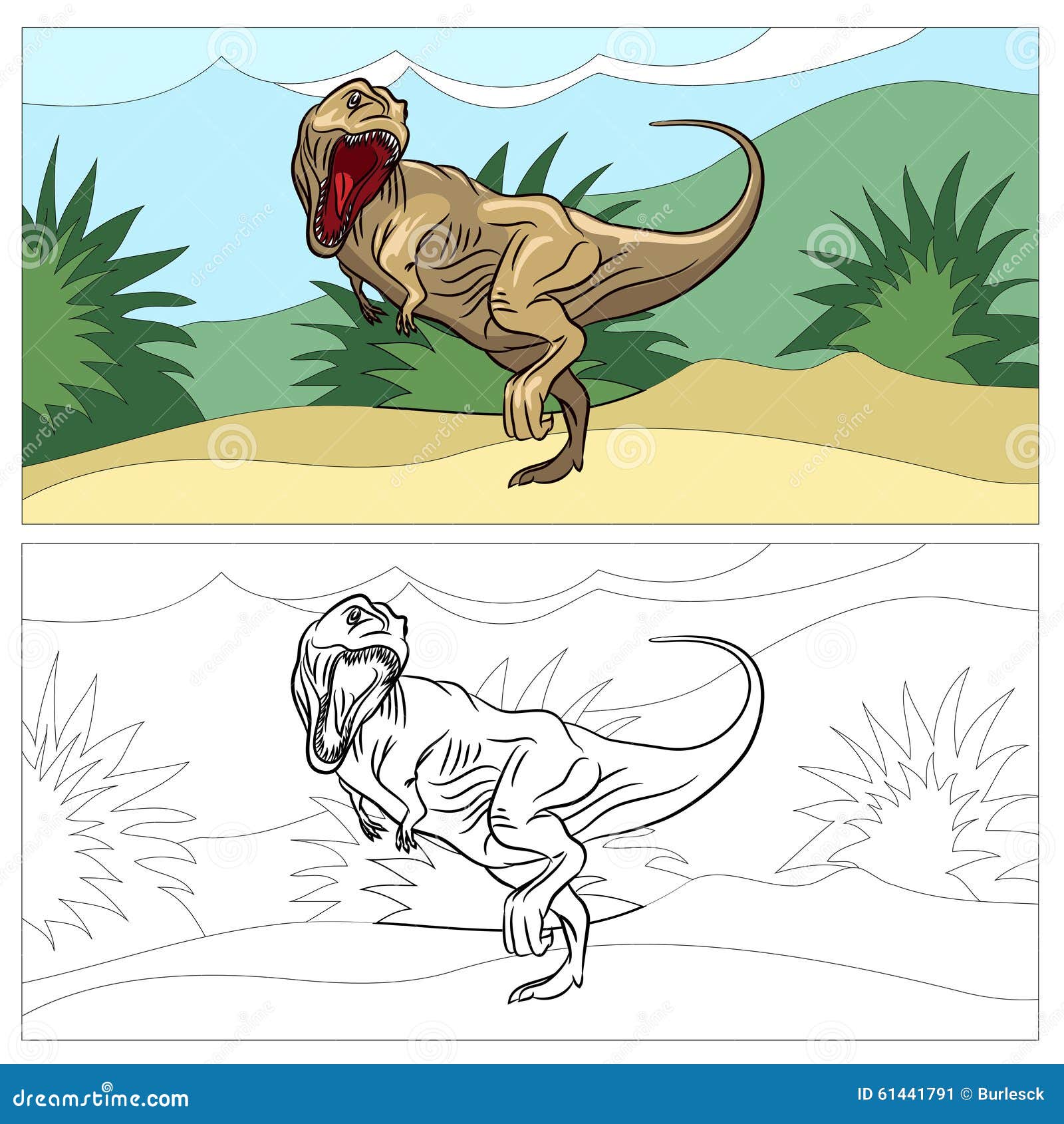 Dinosauro per il libro da colorare