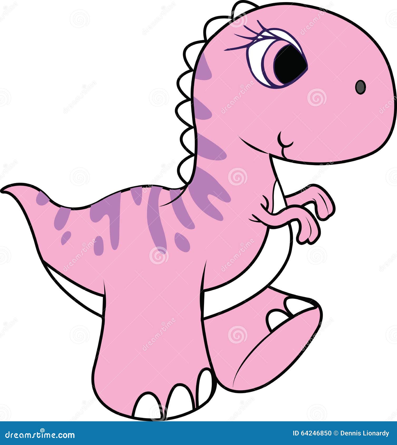 Saai rol rekruut Dinosaurus, Roze Dinosaurus Stock Illustratie - Illustration of  beeldverhaal, roze: 64246850