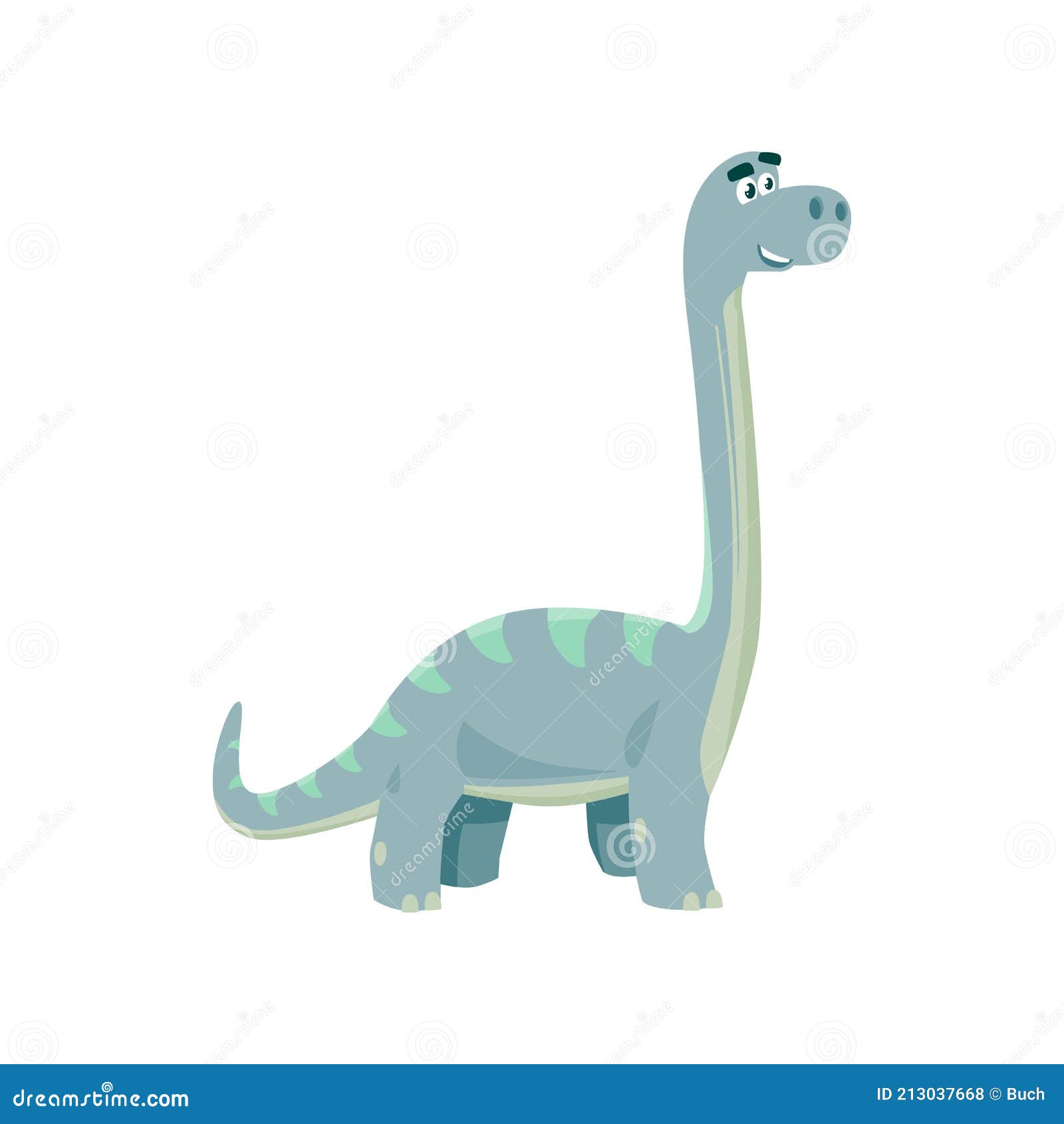 Dinossauro pescoçudo azul braquiossauro desenho simples infantil