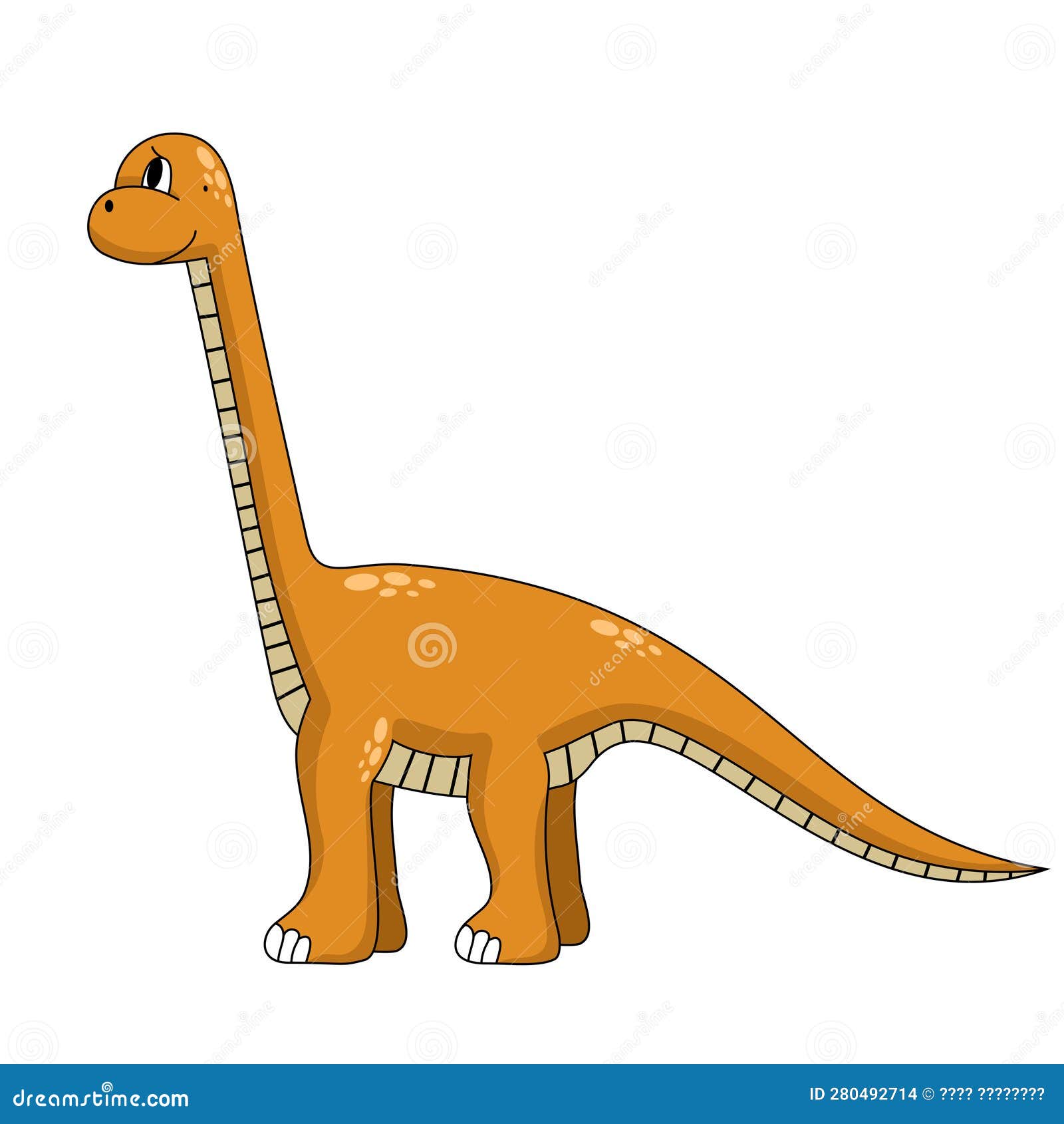 Ilustração de dinossauro fofo estilo de desenho vetorial de