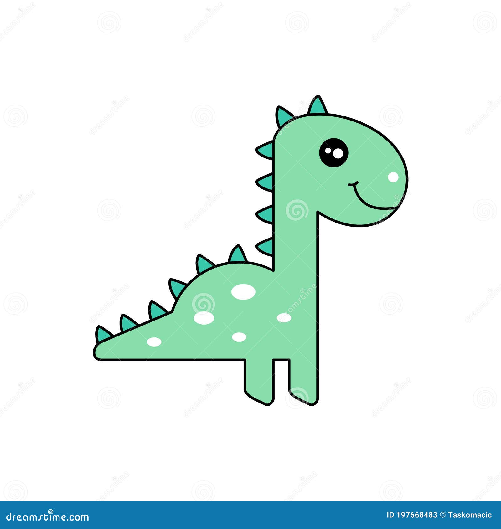 Ícone de desenho animado do tiranossauro rex dinossauro bebê fofo