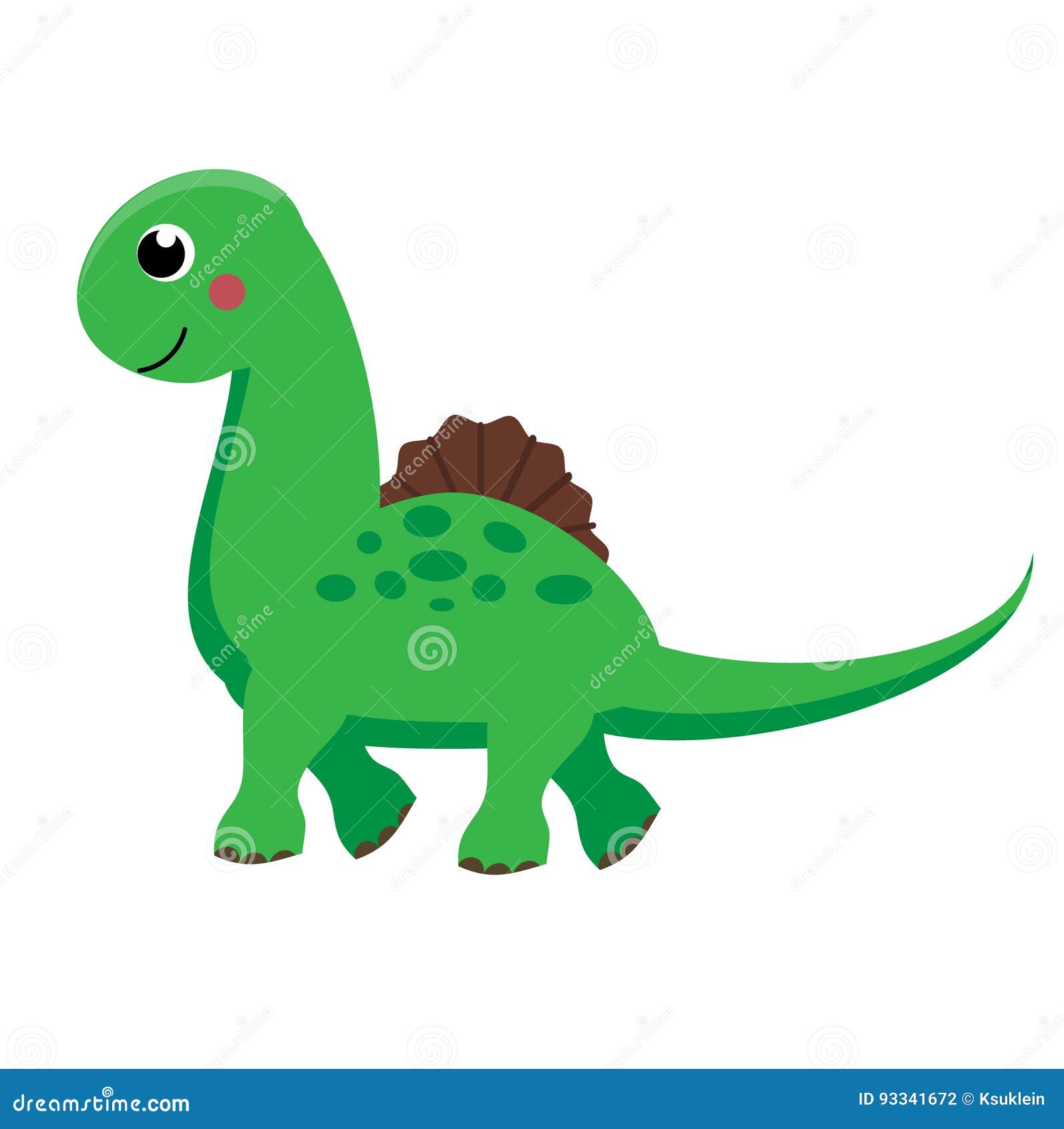 Pequeno Dinossauro Verde Ilustração Animal Personagem Desenho Animado  Isolado Ilustração por ©Efengai #549977064