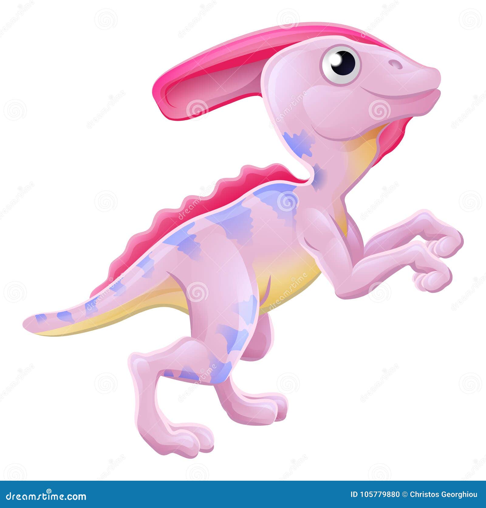 Hadrosaurus Personagem Desenho Animado Dinossauro Bonito Bebê