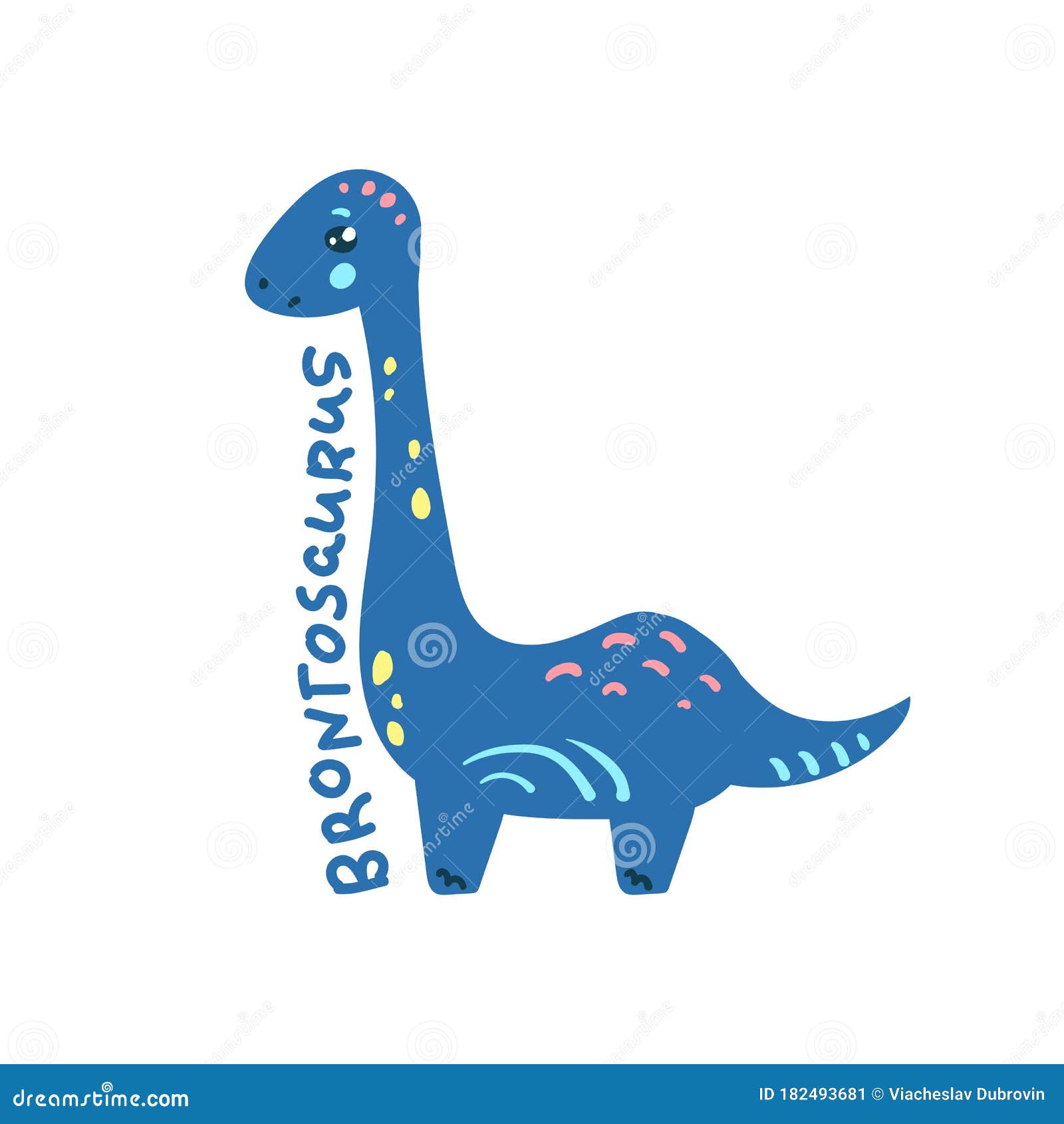 Vetores de Desenho Animado Dinossauro Brontossauro Dinossauro