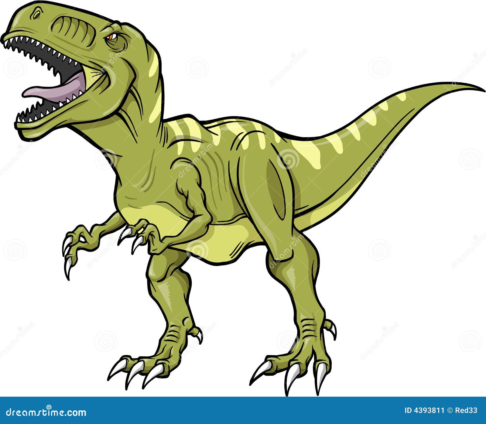 Desenho Animado Ilustração Vetor Dinossauro Rex Isolado Fundo