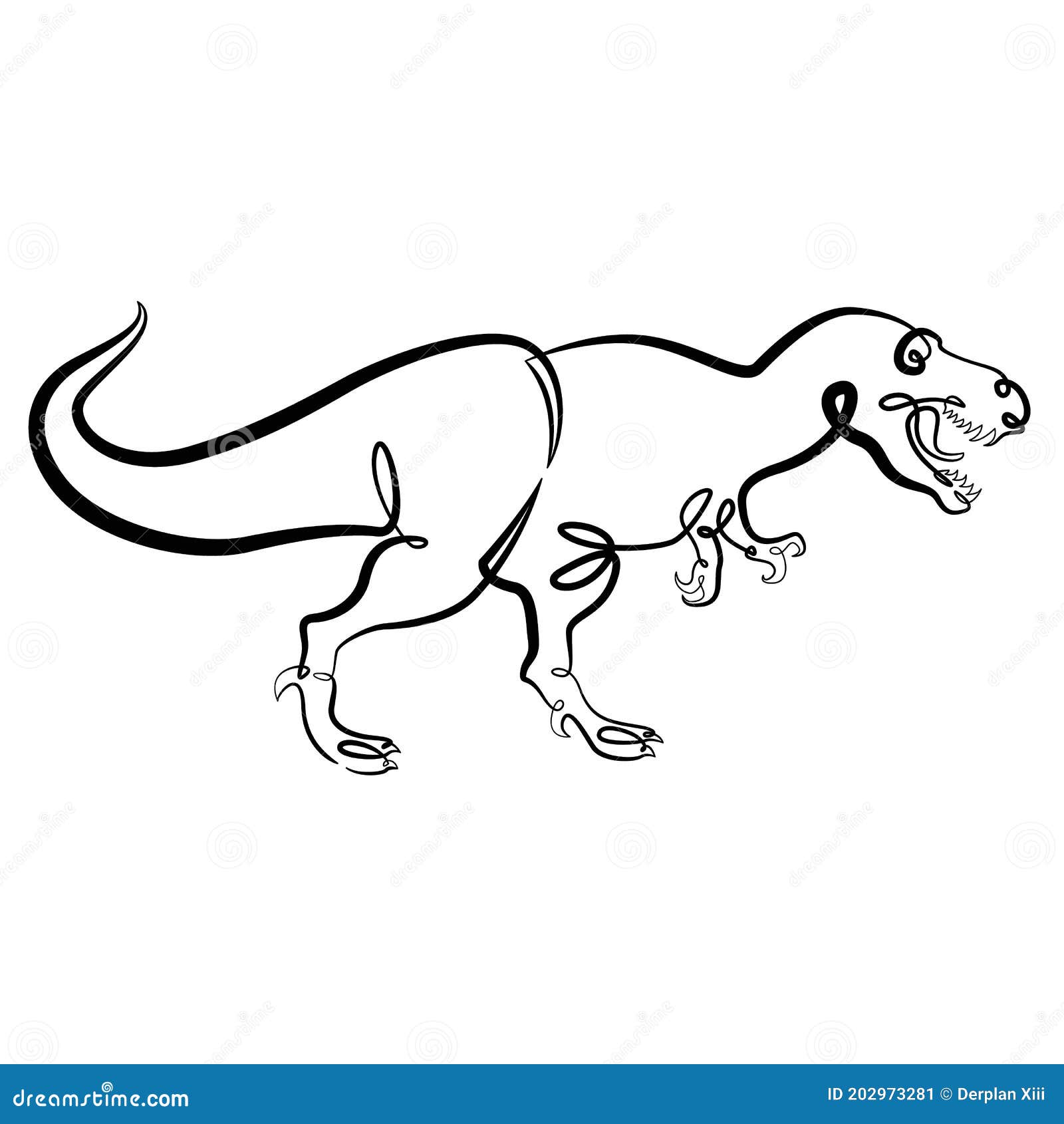 Desenho animado tiranossauro rex réptil pré-histórico grande