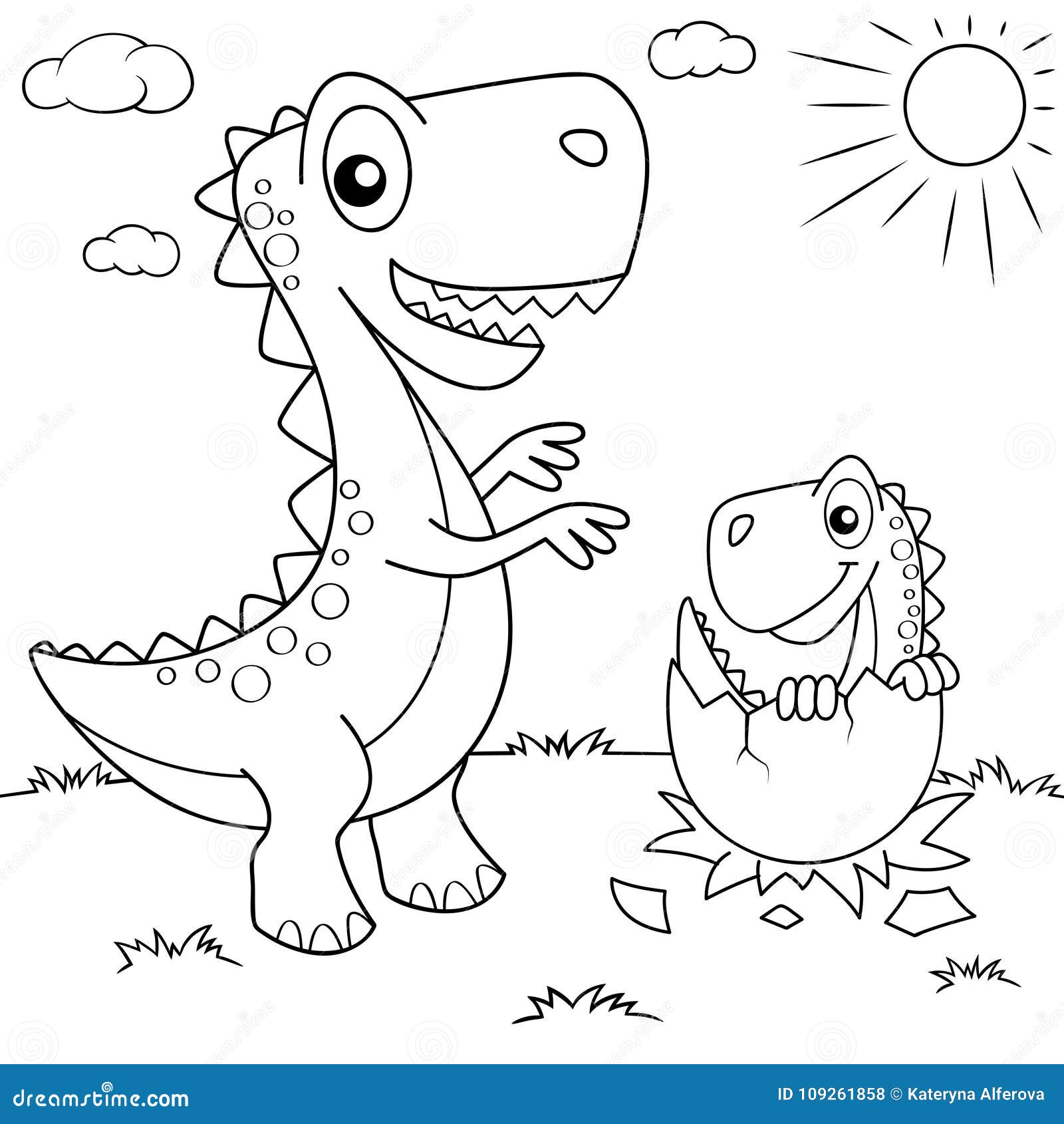 Tema 7 Do Dinossauro Do Livro Para Colorir Ilustração do Vetor