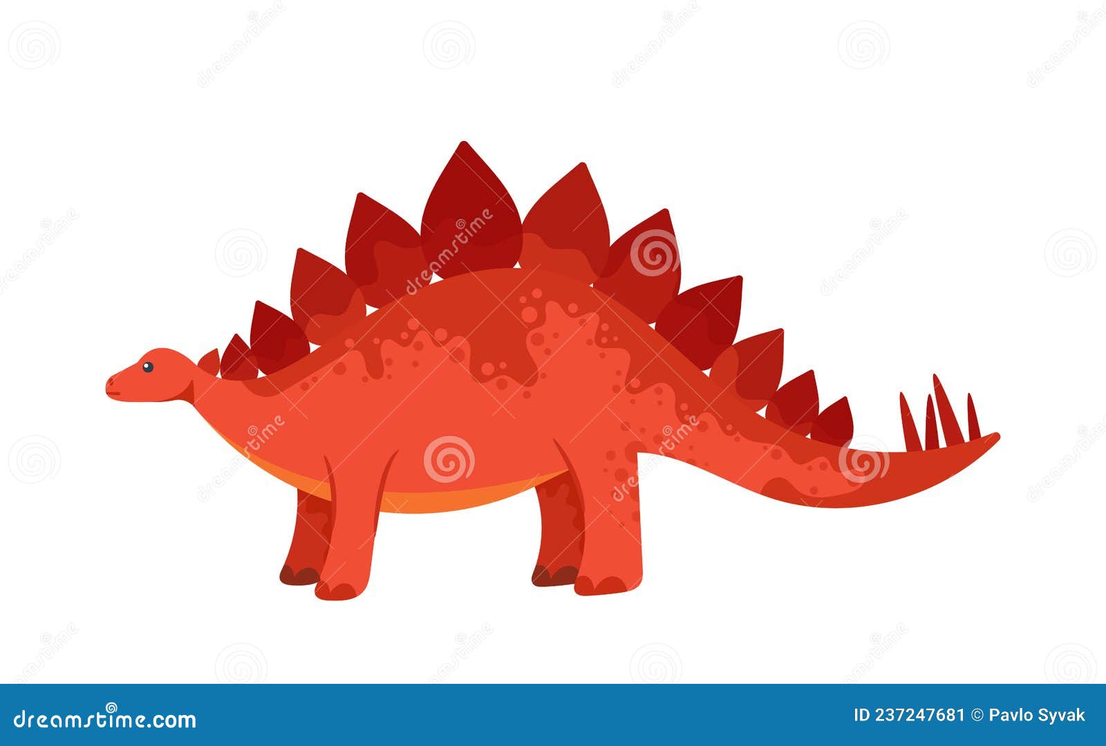 Cor de dinossauro estegossauro desenho herbívoro selvagem antigo isolado no  fundo branco