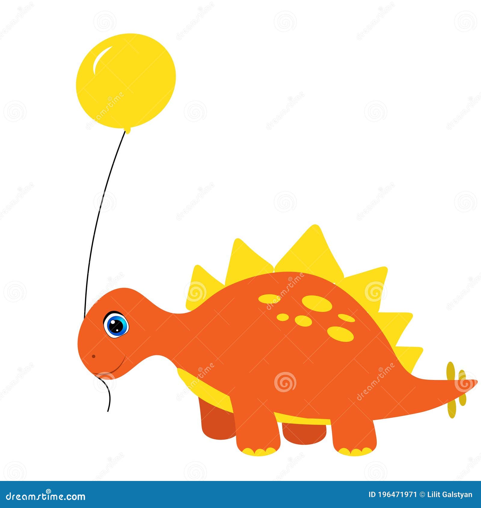Dinossauro Bebê. O Objeto Isolado Em Um Fundo Branco. Dino De Bebê Animado  E Alegre. Desenho Animado Ilustração do Vetor - Ilustração de nave, réptil:  213666488